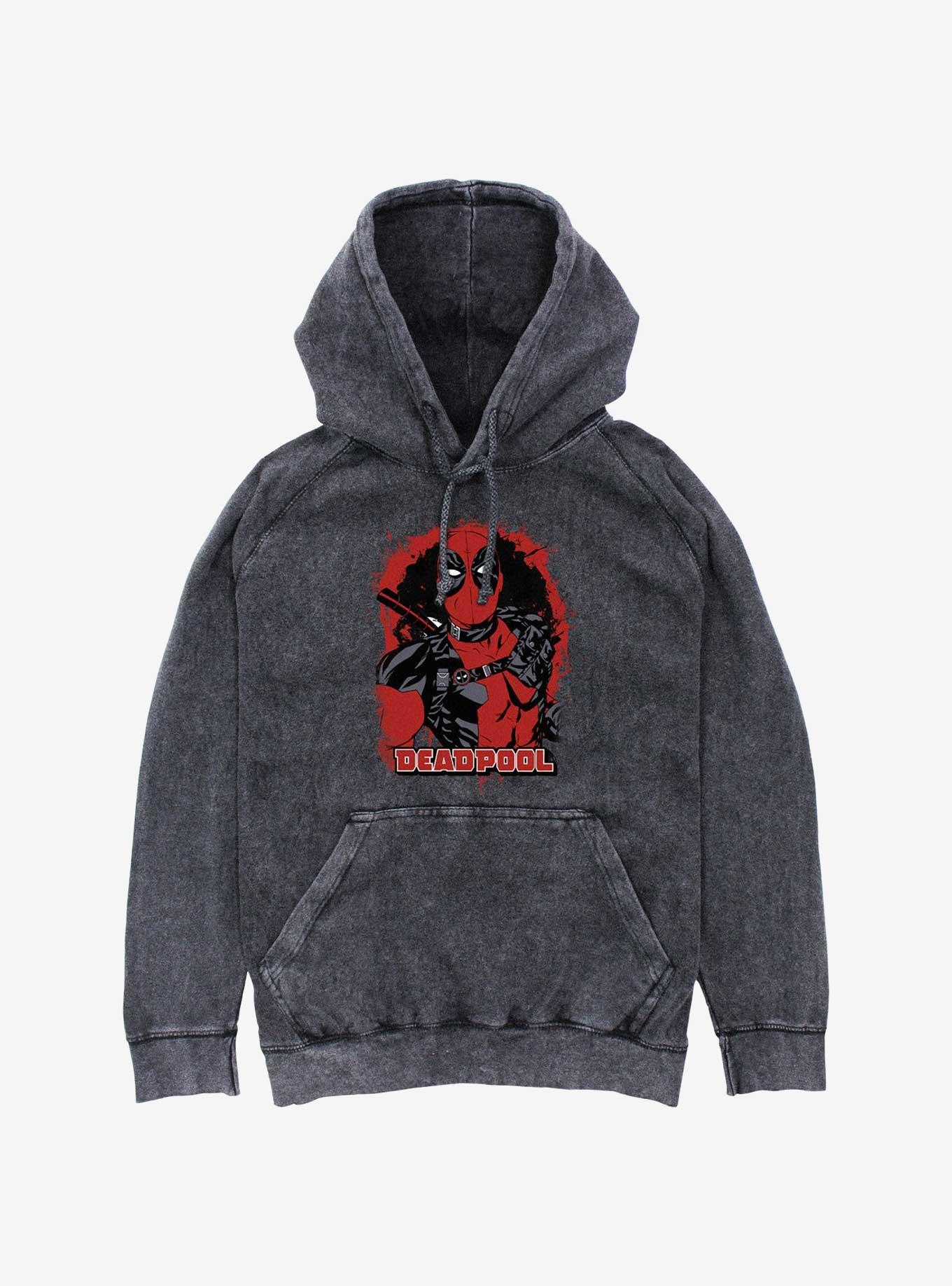 Marvel Deadpool Painted Merc Mineral Wash Hoodie, , hi-res