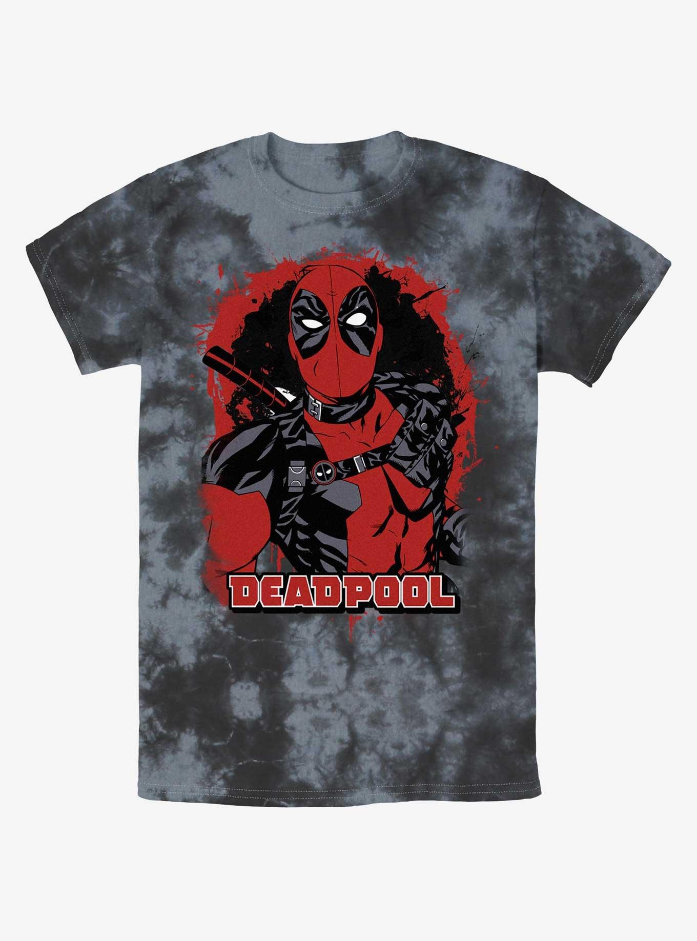 Marvel Deadpool Painted Merc Tie-Dye T-Shirt, BLKCHAR, hi-res