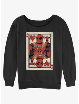 Marvel Deadpool King Of Hearts Card Womens Slouchy Sweatshirt, , hi-res
