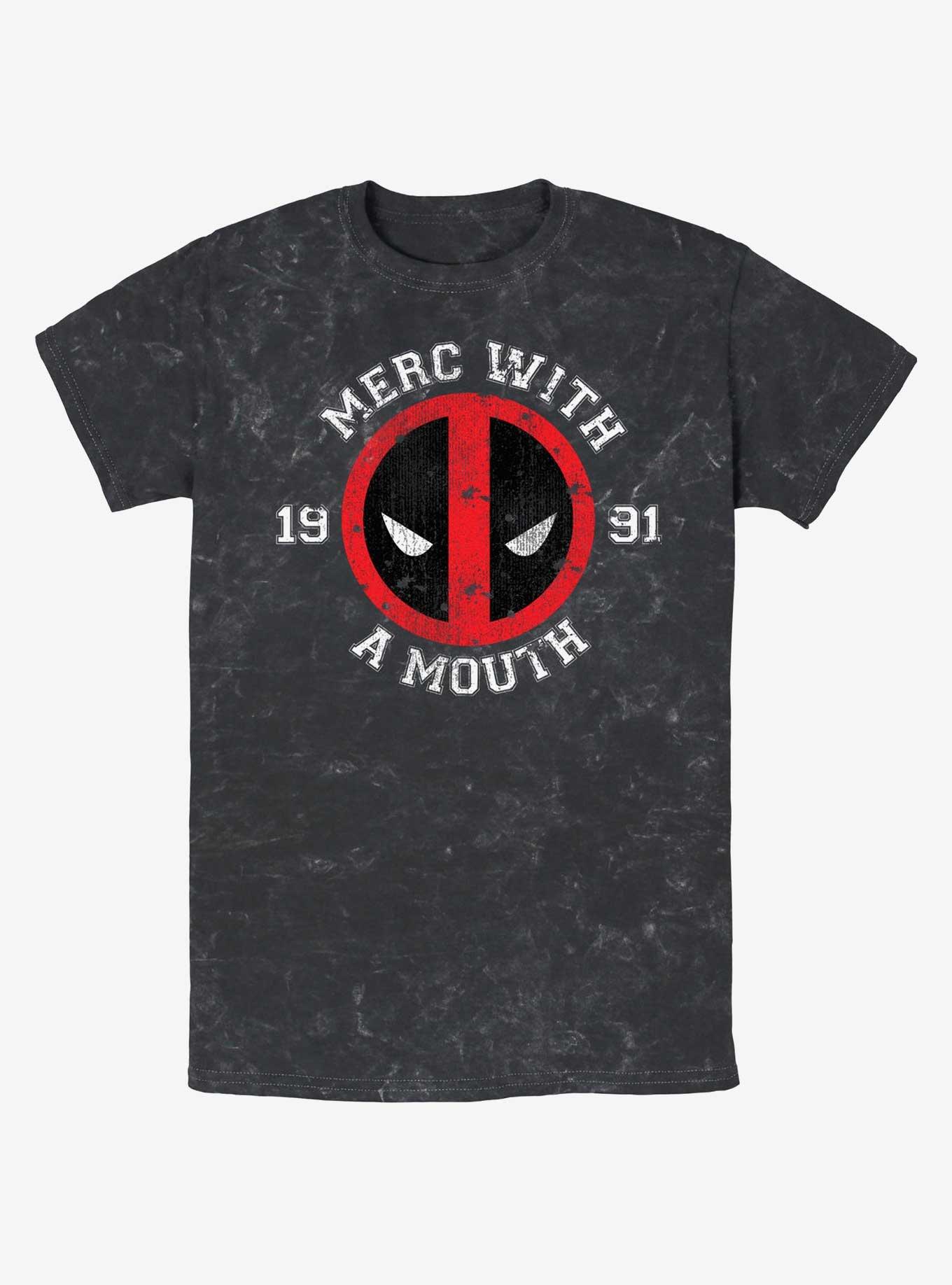 Marvel Deadpool Merc With A Mouth Mineral Wash T-Shirt, BLACK, hi-res