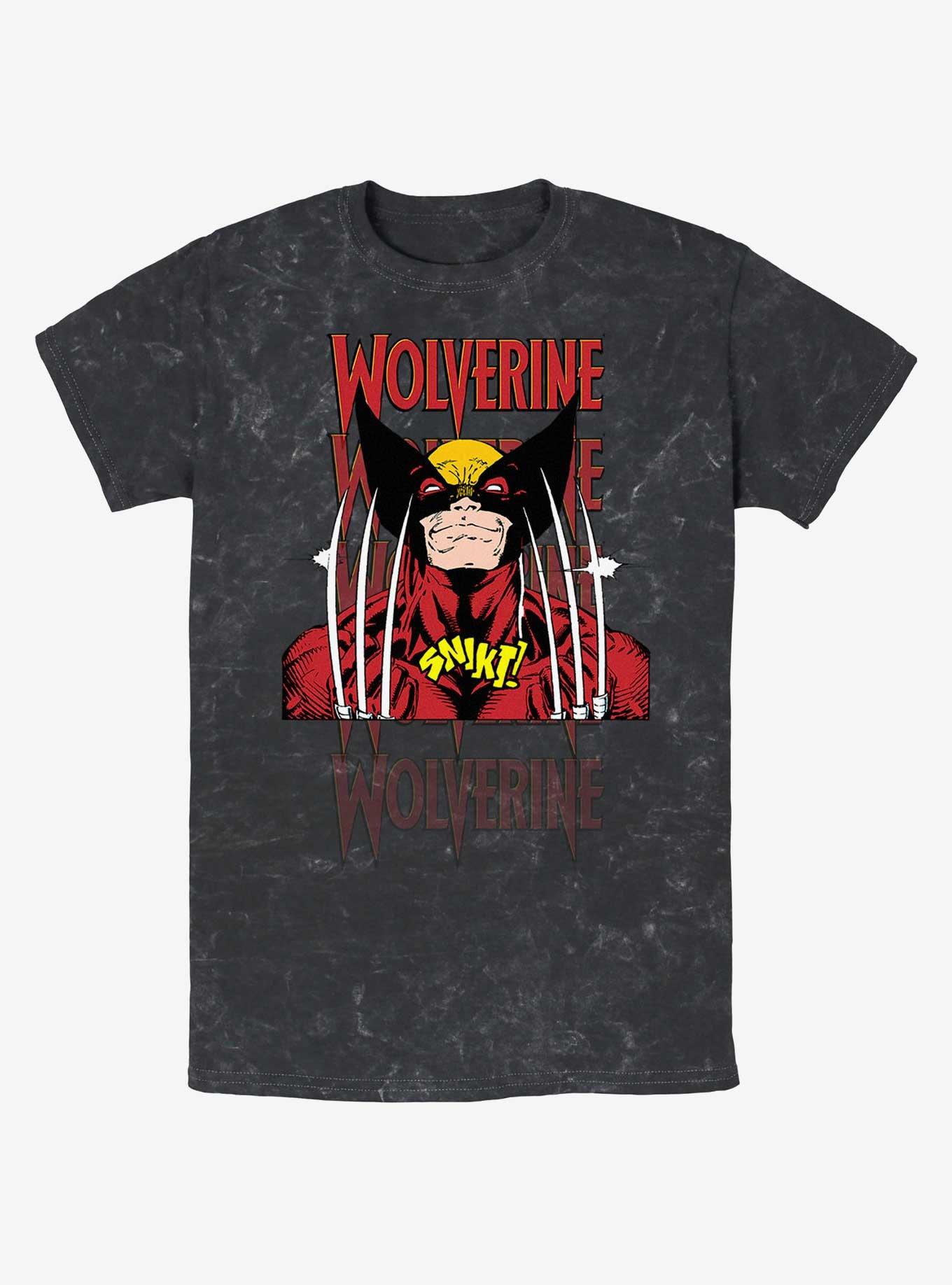 Wolverine Shiny Claws Mineral Wash T-Shirt, BLACK, hi-res