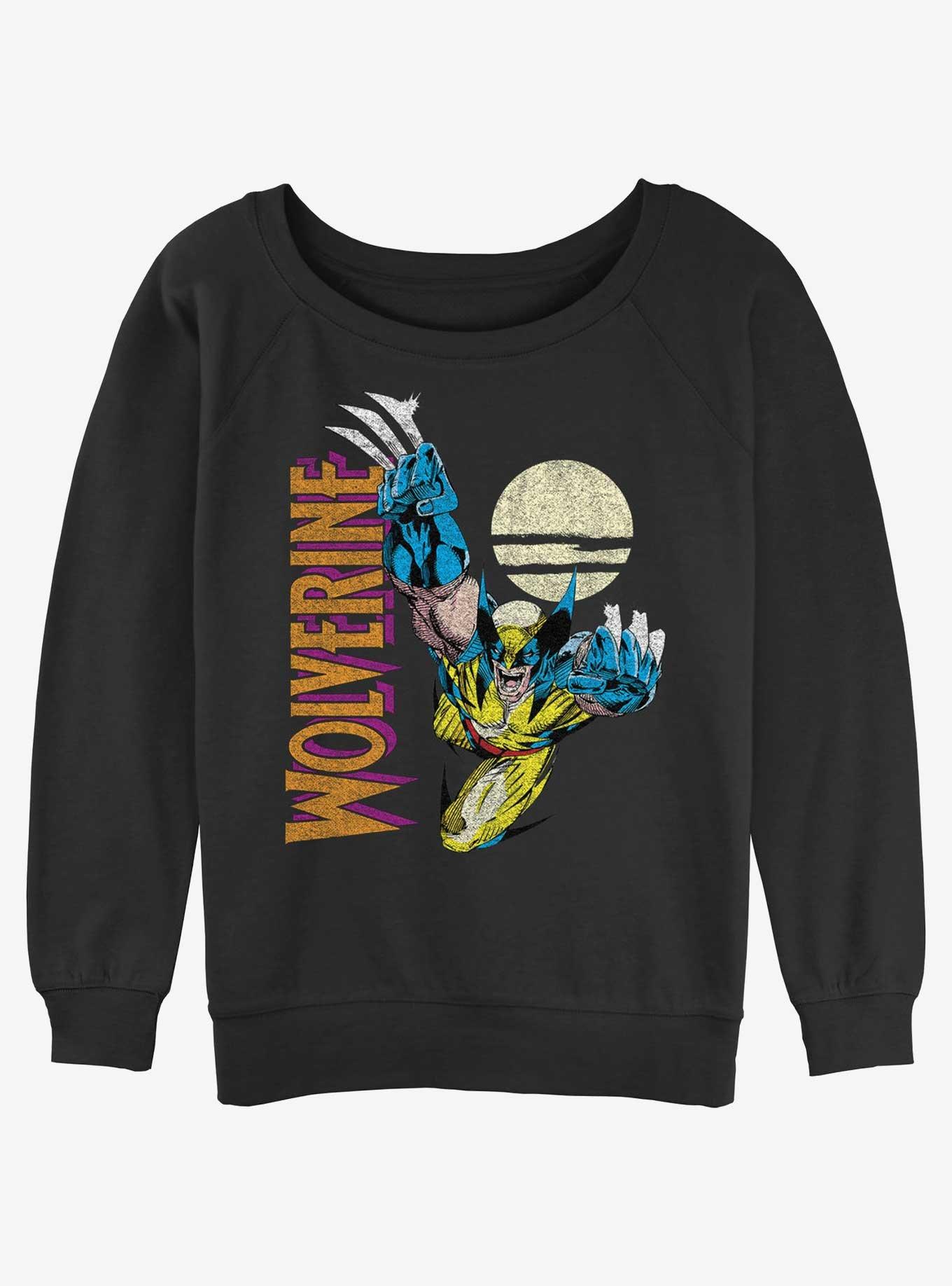 Wolverine Pounce At Night Womens Slouchy Sweatshirt, BLACK, hi-res