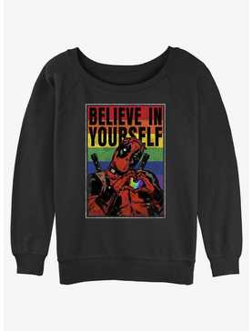 Marvel Deadpool Believe In Yourself Poster Womens Slouchy Sweatshirt, , hi-res