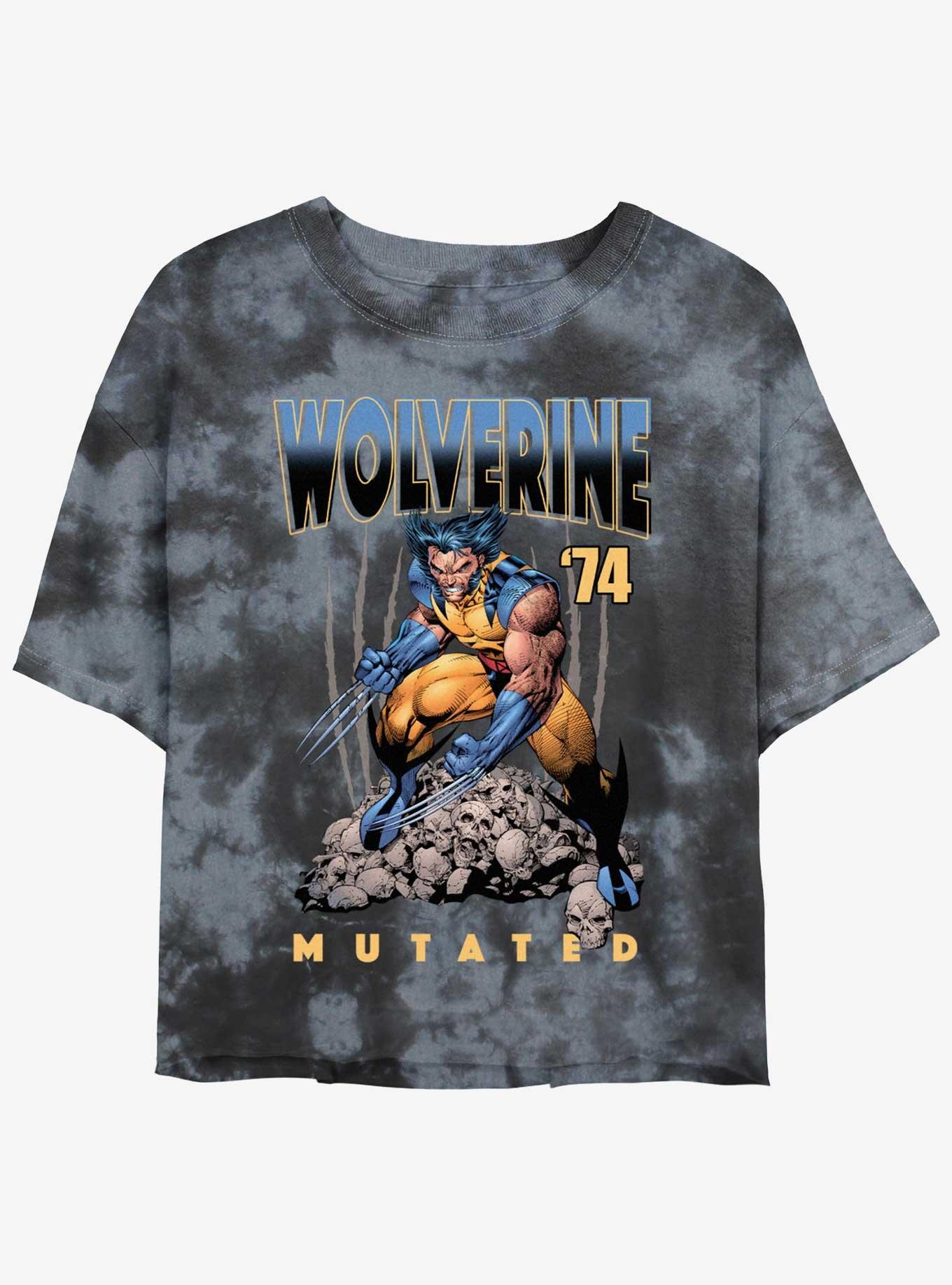 Wolverine Mutated Womens Tie-Dye Crop T-Shirt, BLKCHAR, hi-res