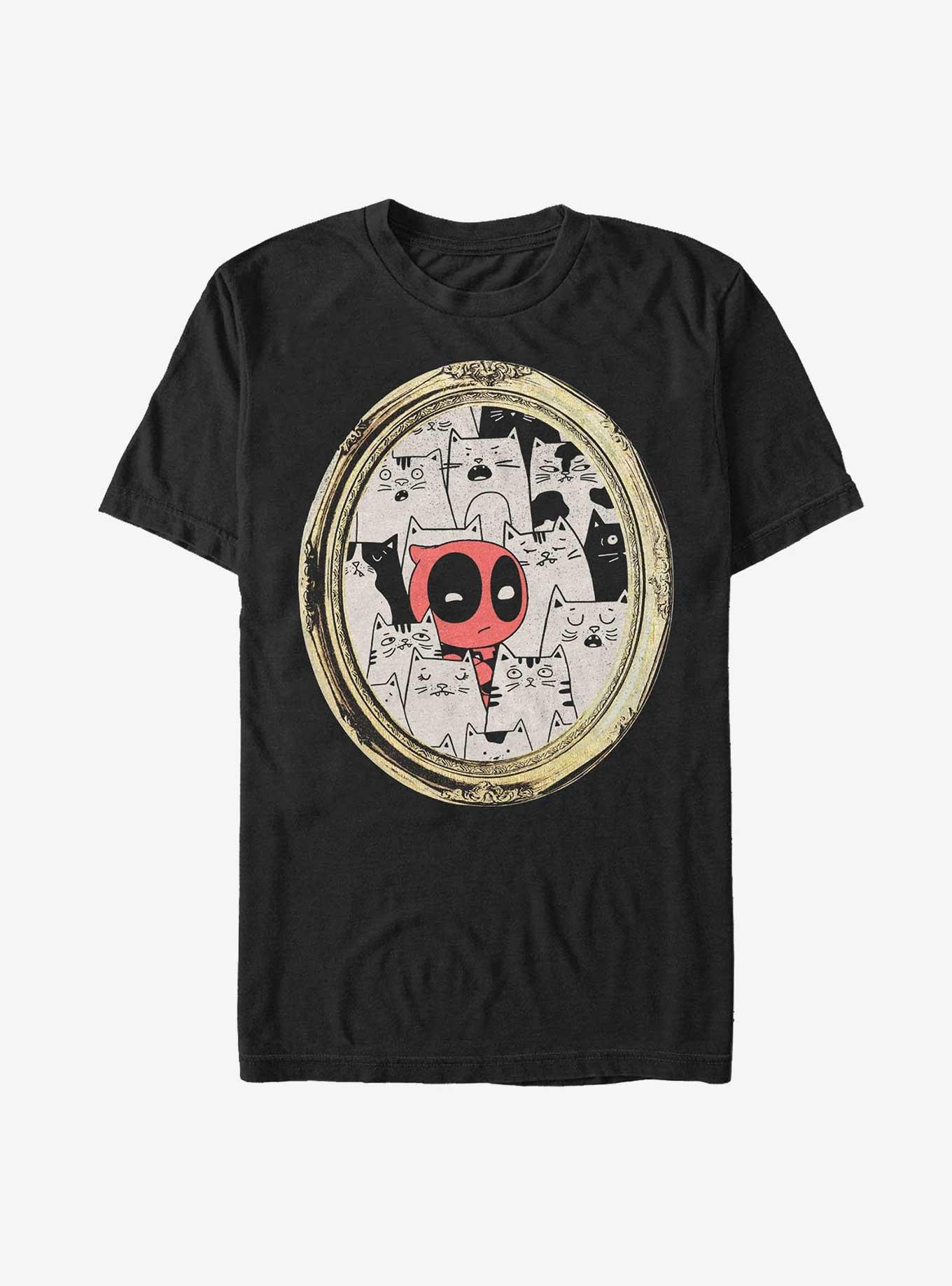 Marvel Deadpool Cats Rule Everything Around Me Portrait T-Shirt, BLACK, hi-res