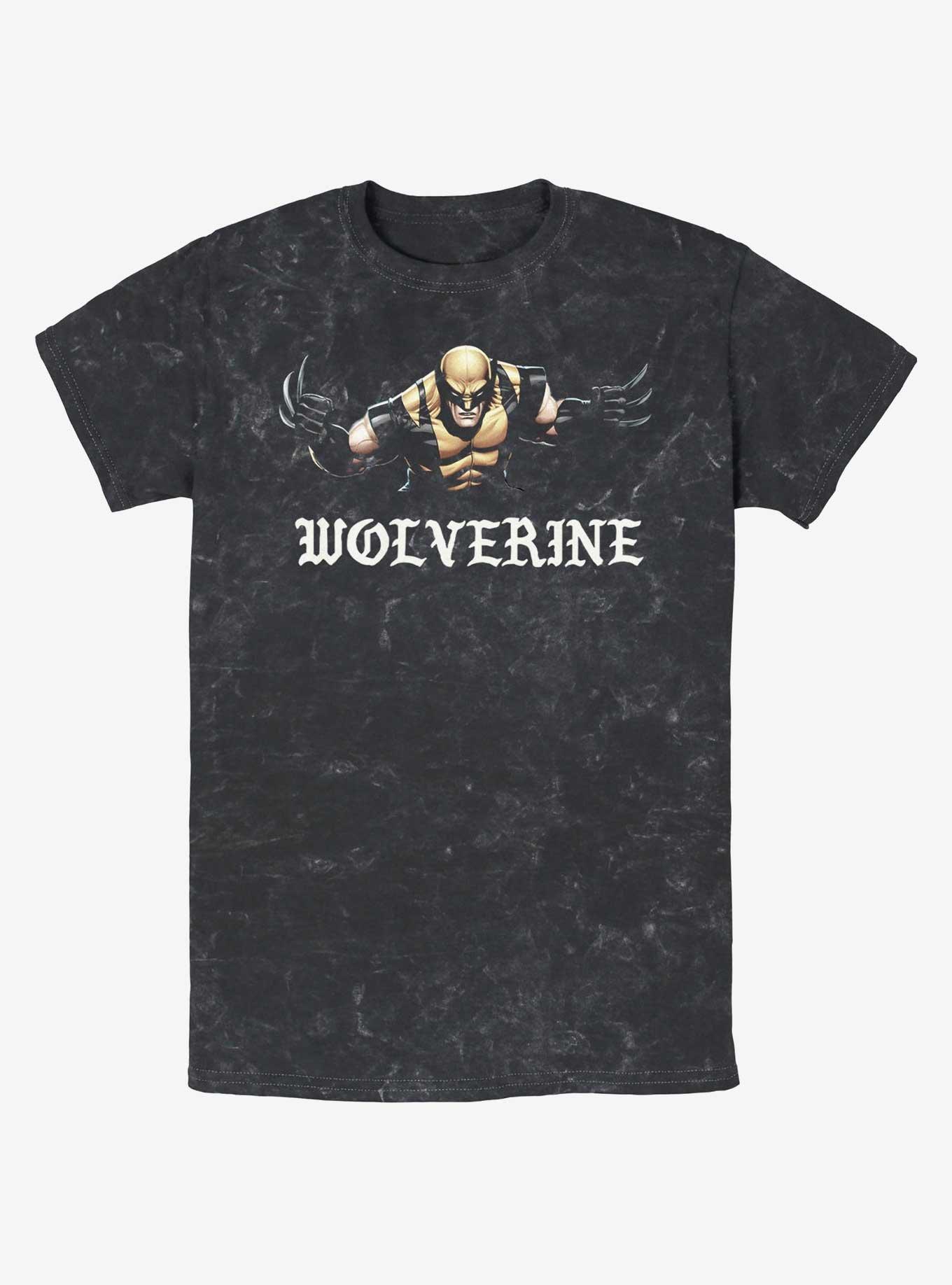 Wolverine Punch With Blades Mineral Wash T-Shirt, BLACK, hi-res