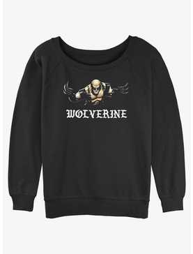 Wolverine Punch With Blades Womens Slouchy Sweatshirt, , hi-res