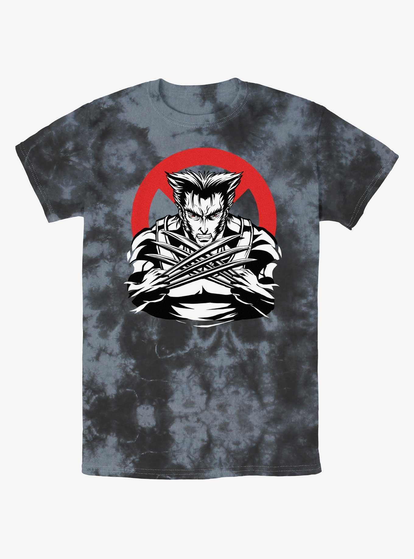 Wolverine Mutated X Logo Tie-Dye T-Shirt, BLKCHAR, hi-res