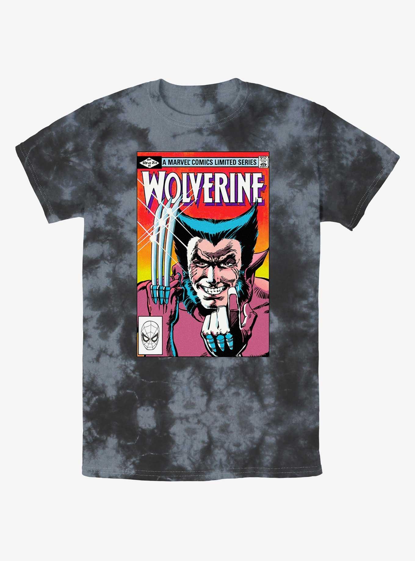 Wolverine Comic Cover Tie-Dye T-Shirt, BLKCHAR, hi-res