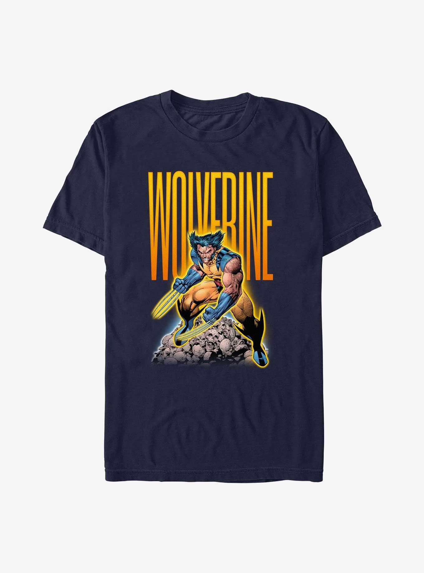 Wolverine Skull Pile T-Shirt, NAVY, hi-res