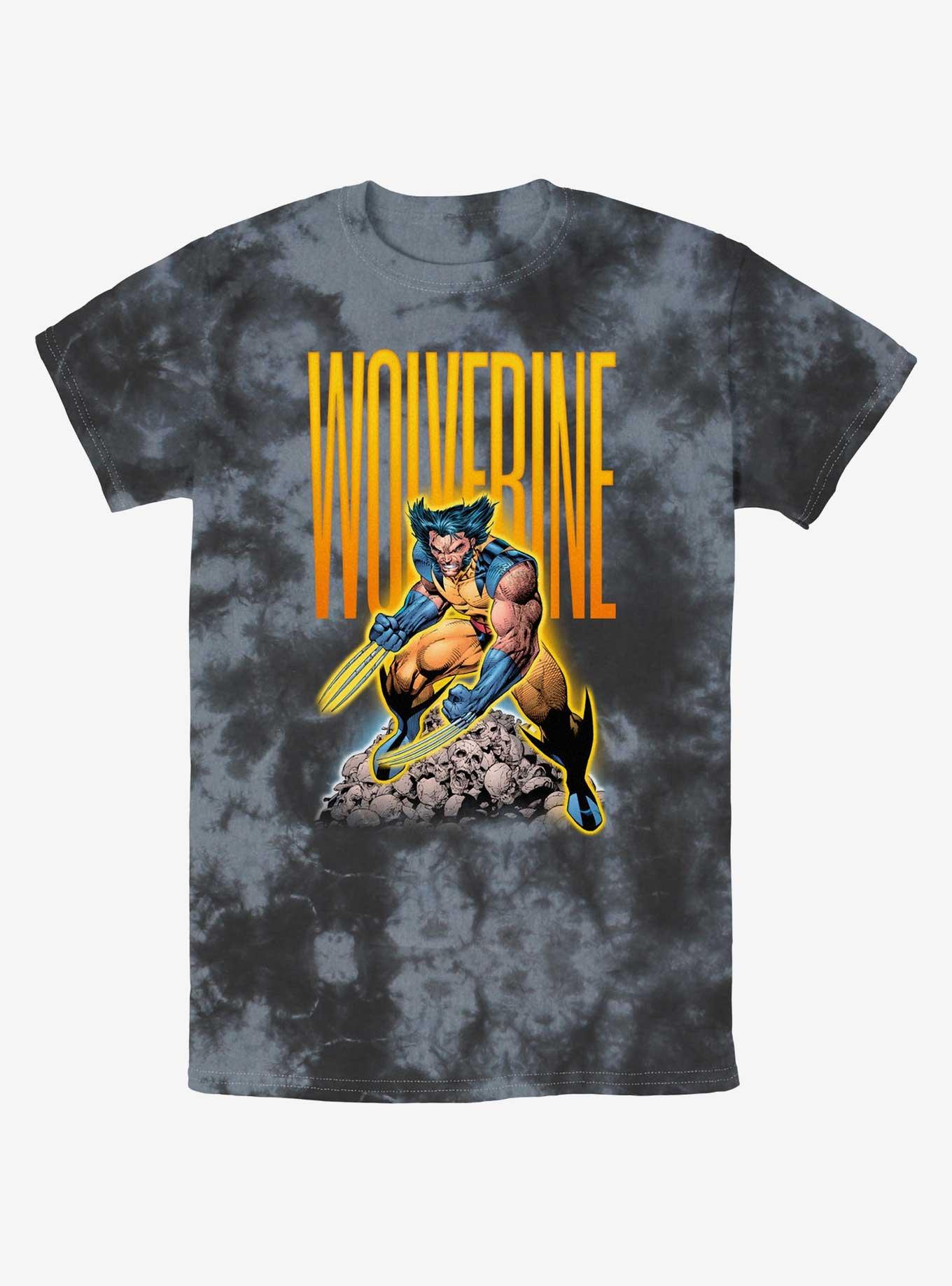 Wolverine Skull Pile Tie-Dye T-Shirt, BLKCHAR, hi-res