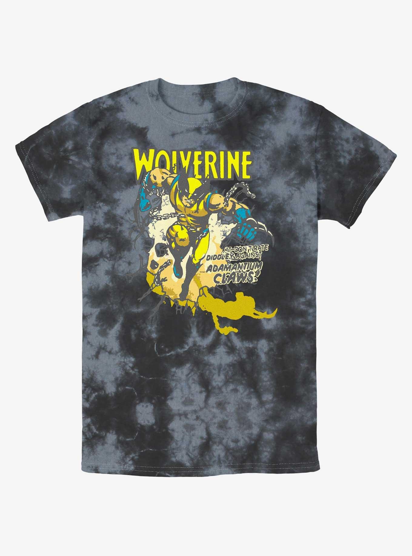 Wolverine Adamantium Time Tie-Dye T-Shirt, BLKCHAR, hi-res