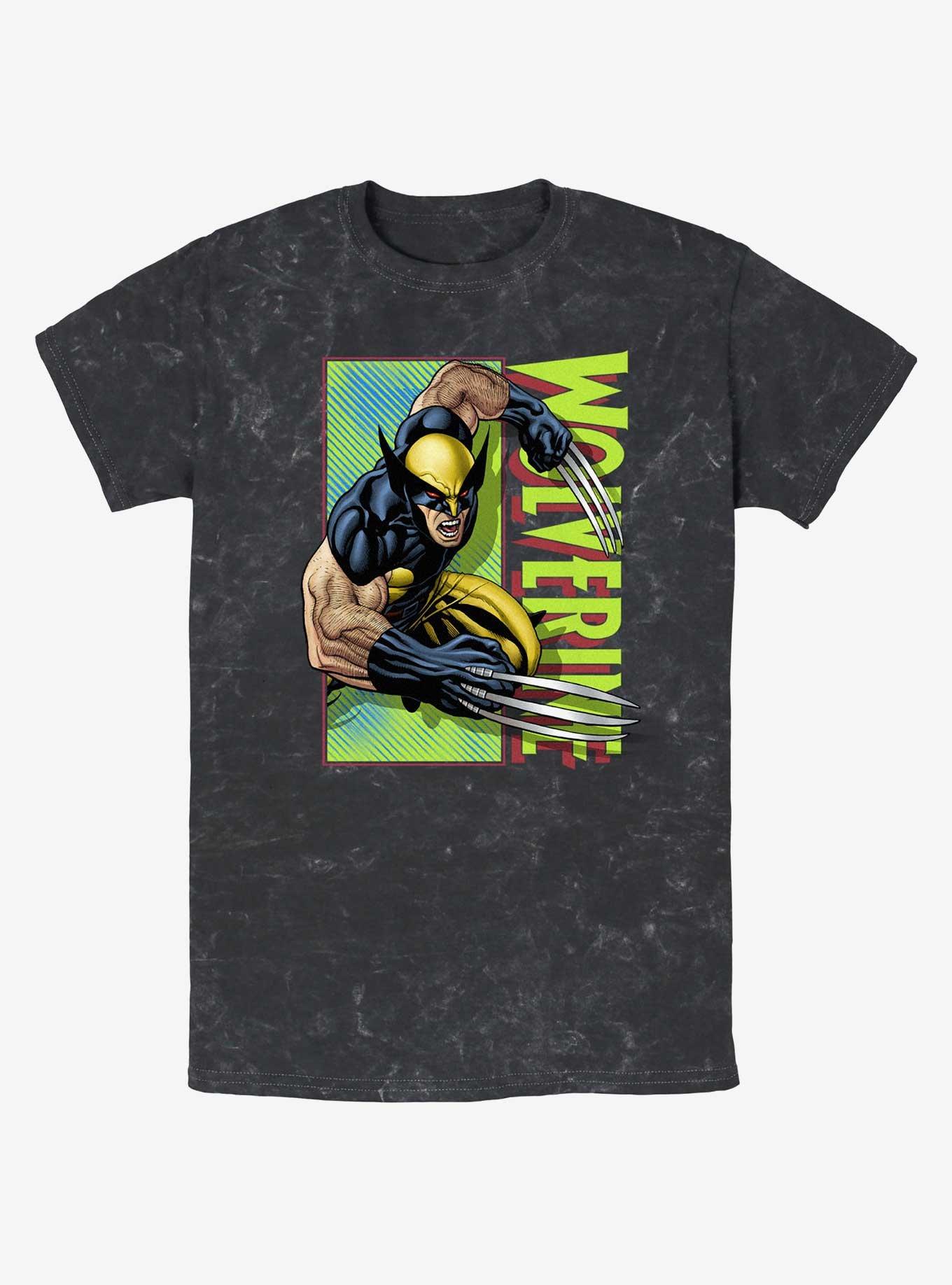 Wolverine Attack Panel Mineral Wash T-Shirt, BLACK, hi-res