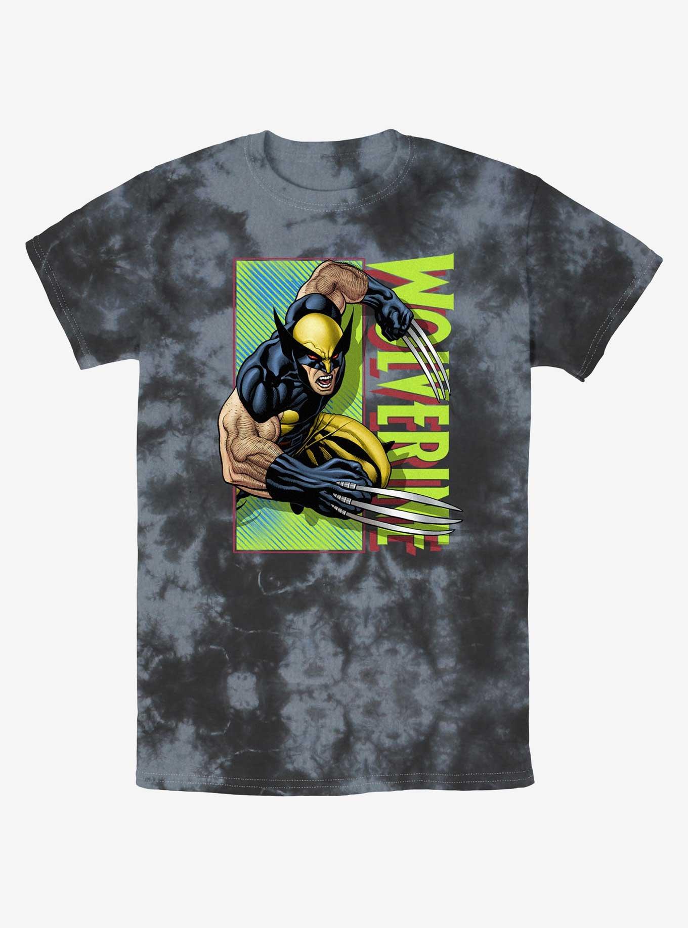 Wolverine Attack Panel Tie-Dye T-Shirt, BLKCHAR, hi-res