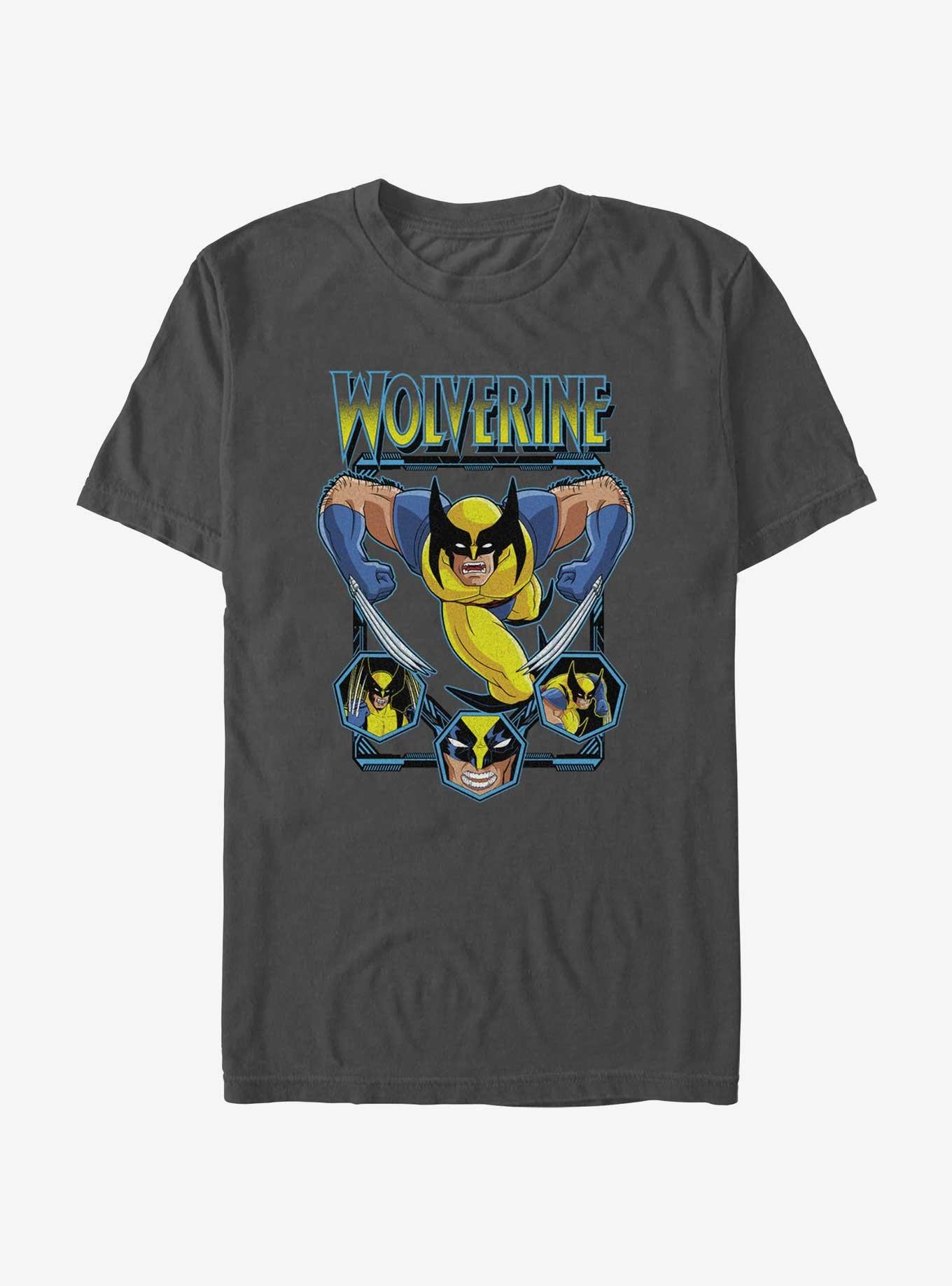 Wolverine Animated Attack T-Shirt, CHARCOAL, hi-res