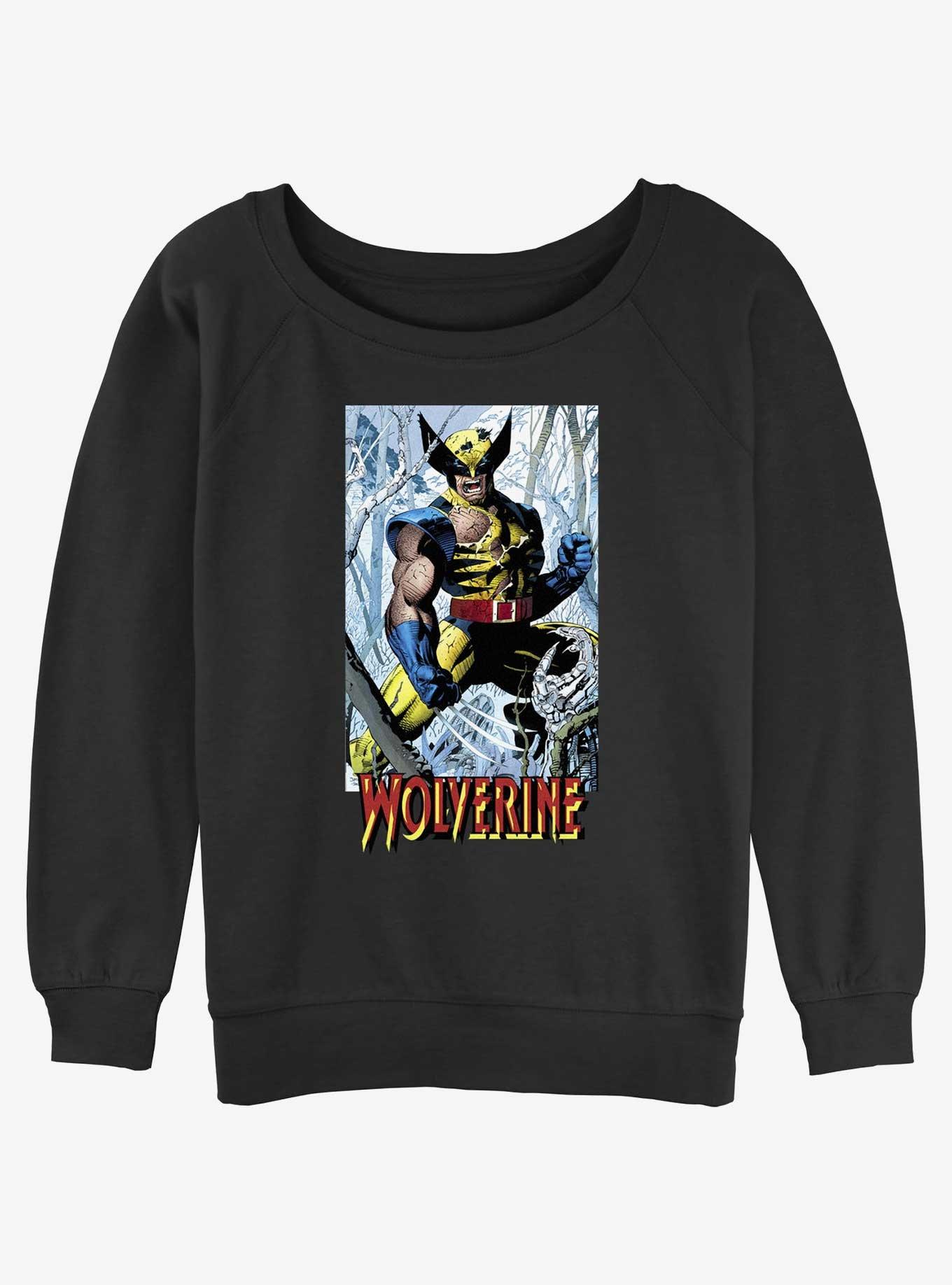 Wolverine Discipline 22 From Then Til Now Trading Card Womens Slouchy Sweatshirt, BLACK, hi-res