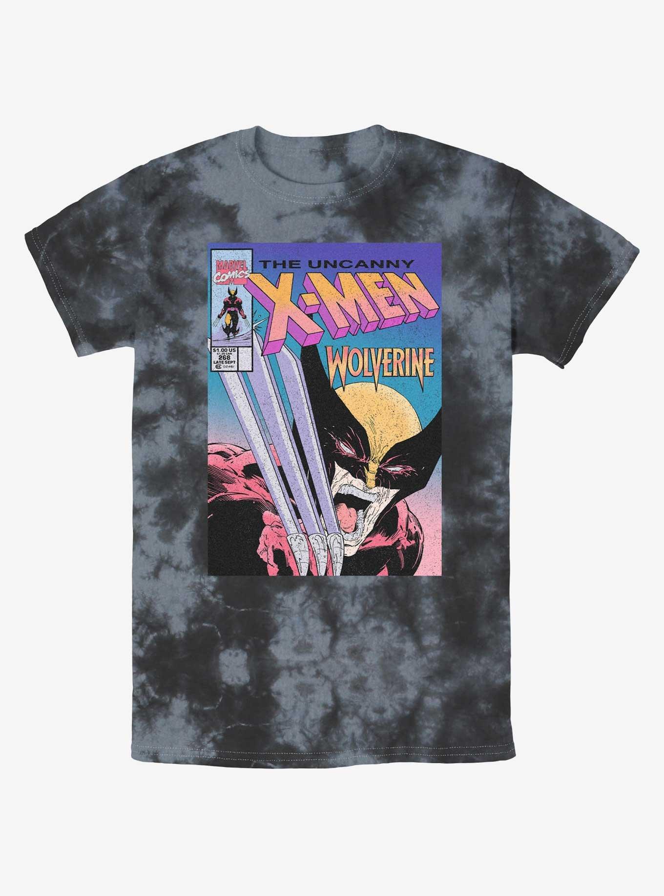 Wolverine The Uncanny X-Men Comic Cover Tie-Dye T-Shirt, BLKCHAR, hi-res