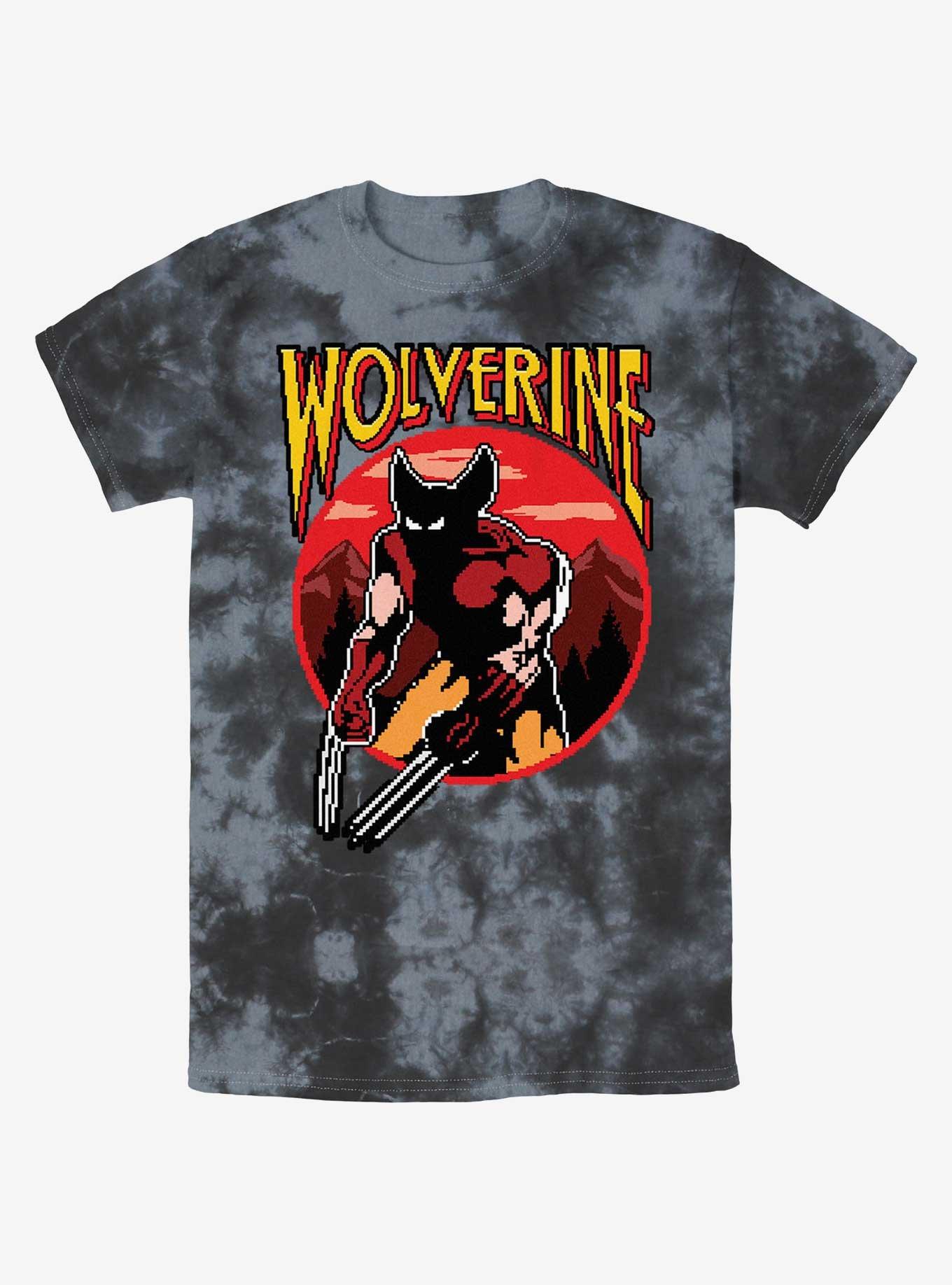 Wolverine Pixel Wolverine Tie-Dye T-Shirt, BLKCHAR, hi-res
