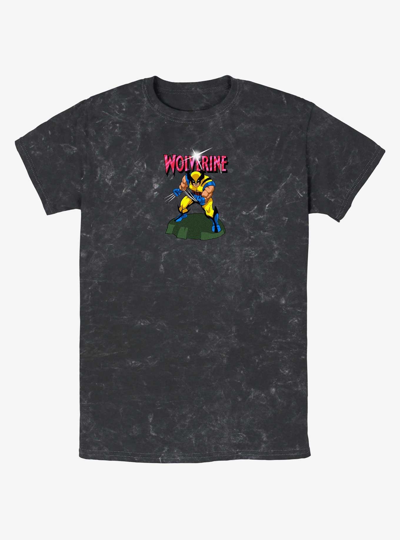 Wolverine Action Pose Mineral Wash T-Shirt, BLACK, hi-res