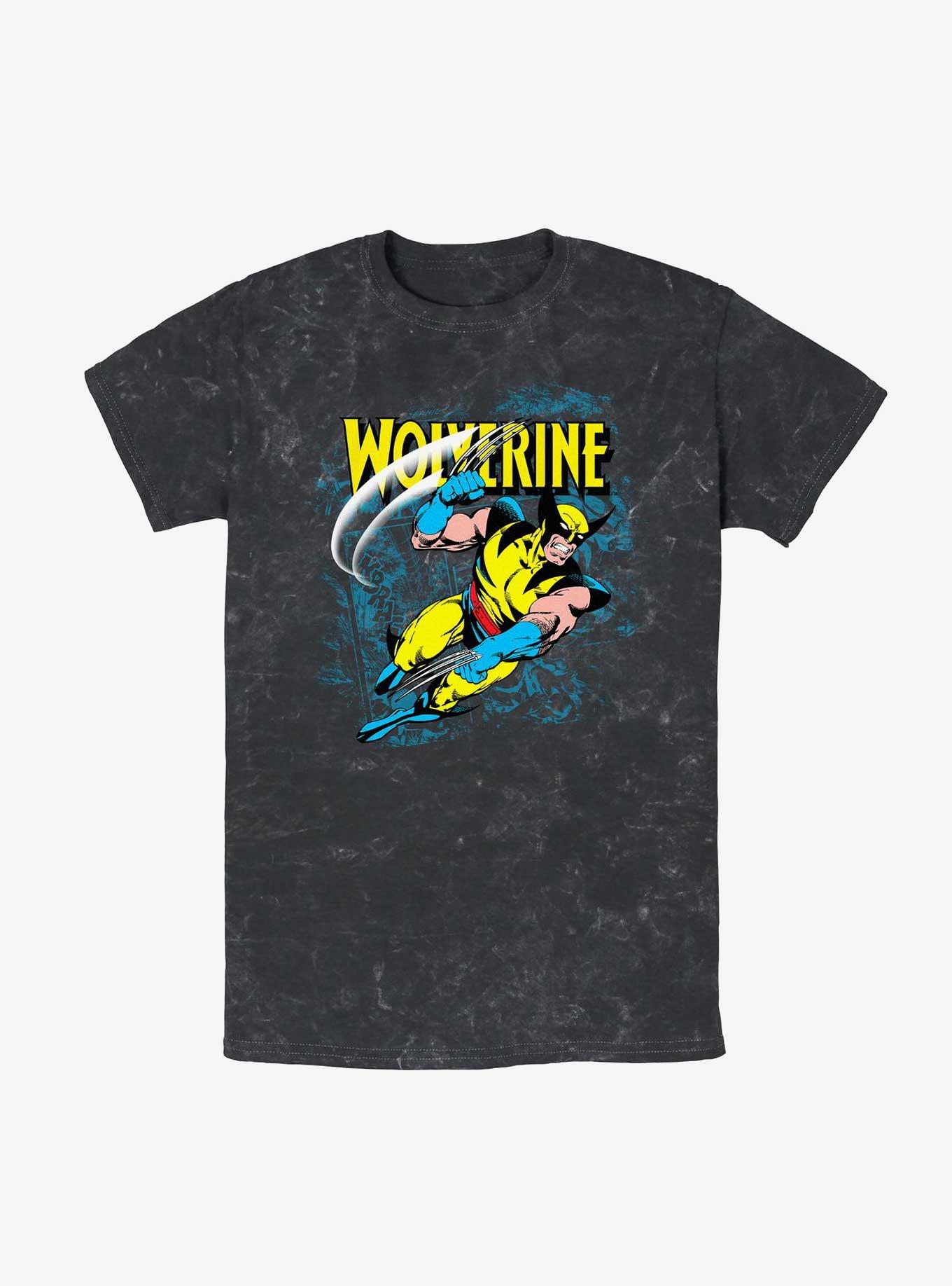 Wolverine Wolf Slash Mineral Wash T-Shirt, BLACK, hi-res