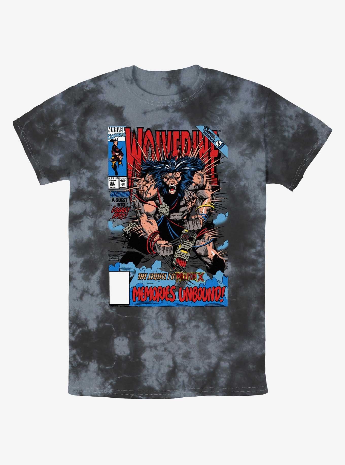 Wolverine Wolvey 48 Comic Cover Tie-Dye T-Shirt, BLKCHAR, hi-res