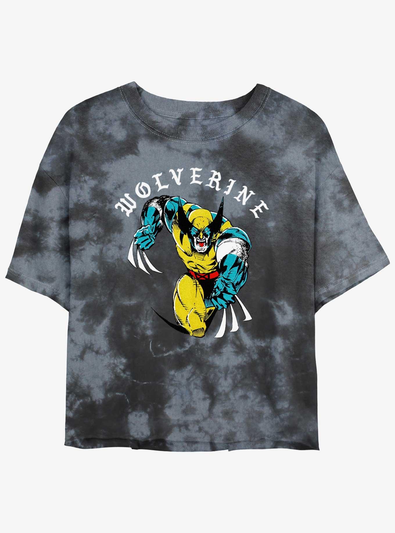 Wolverine Homeslice Womens Tie-Dye Crop T-Shirt, BLKCHAR, hi-res