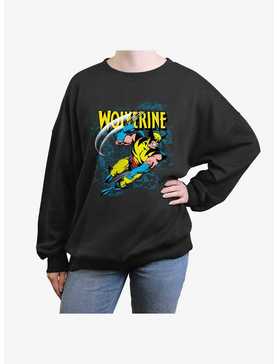 Wolverine Wolf Slash Womens Oversized Sweatshirt, , hi-res