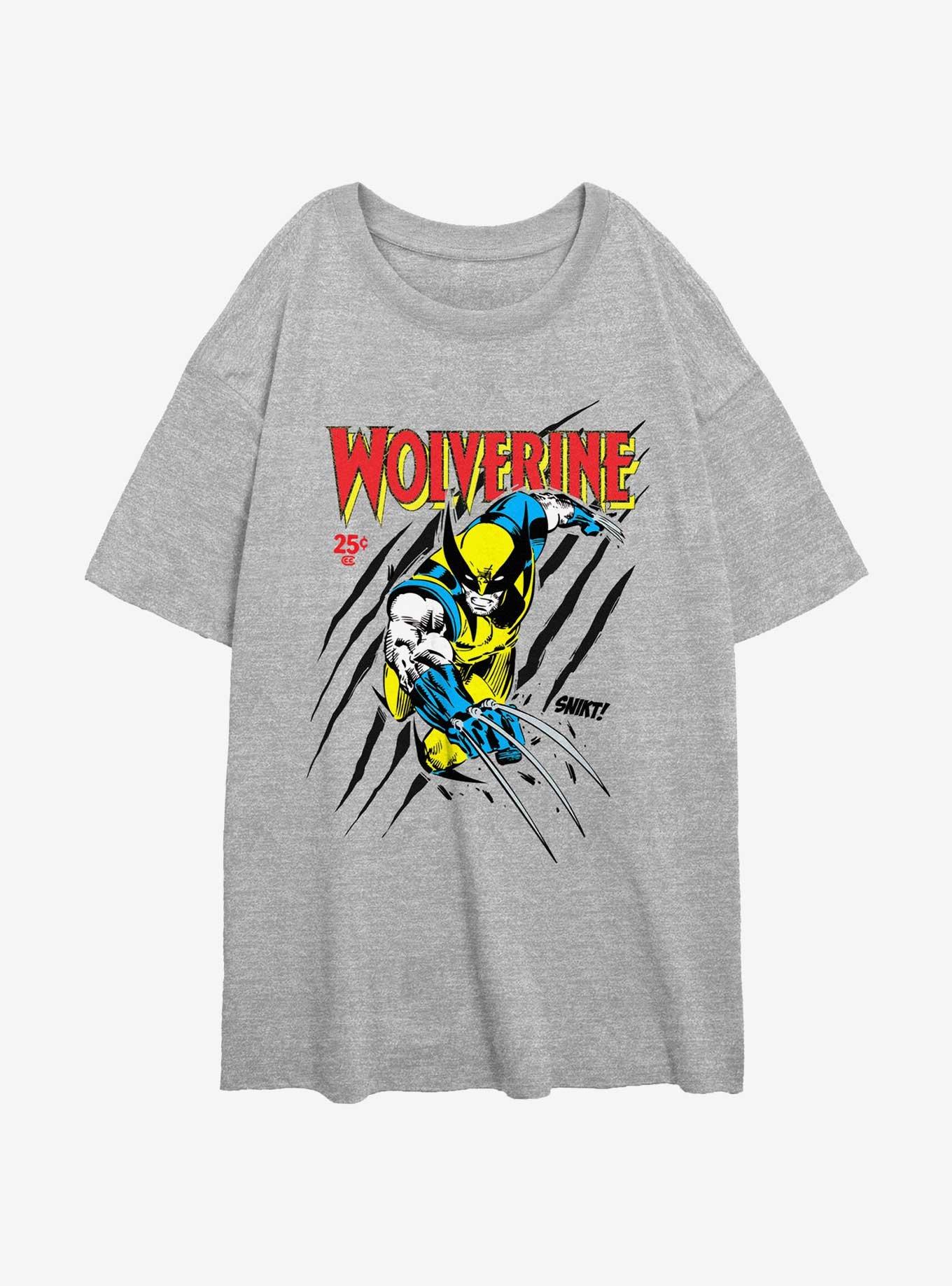 Wolverine Logan Slash Womens Oversized T-Shirt, ATH HTR, hi-res