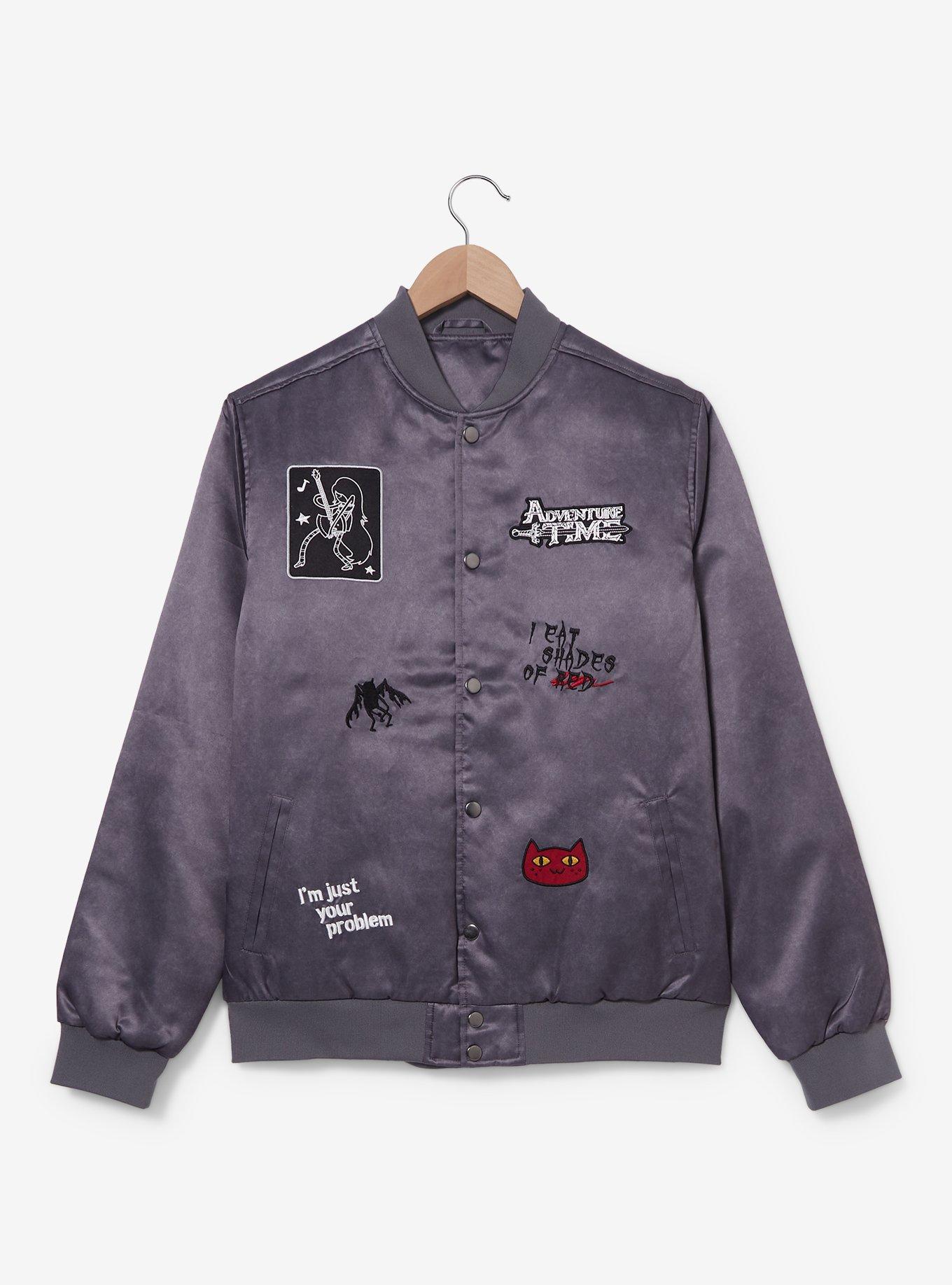 Adventure Time Marceline Icons Bomber Jacket - BoxLunch Exclusive, CHARCOAL, hi-res