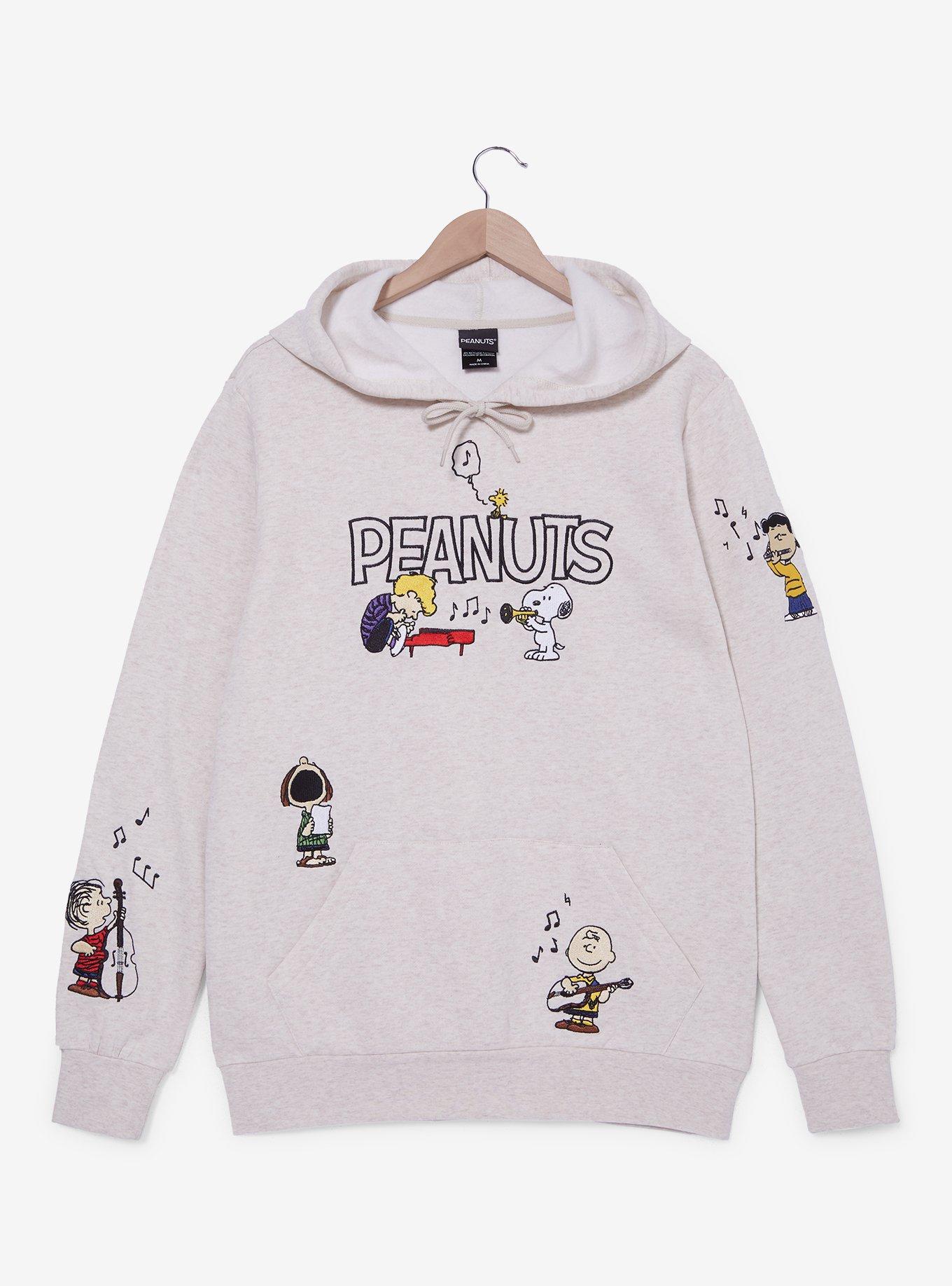 Peanuts Charlie Brown & Gang Embroidered Hoodie - BoxLunch Exclusive, HEATHER, hi-res