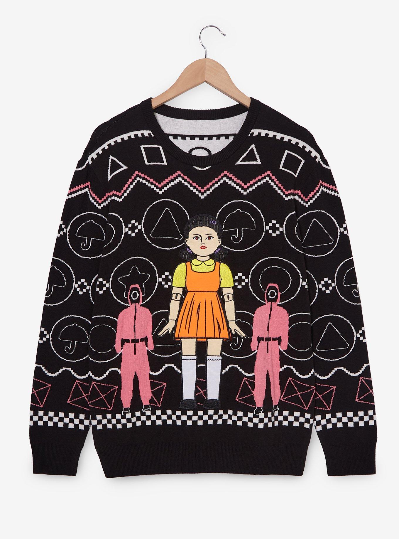 Squid Games Young-hee Holiday Sweater — BoxLunch Exclusive, , hi-res