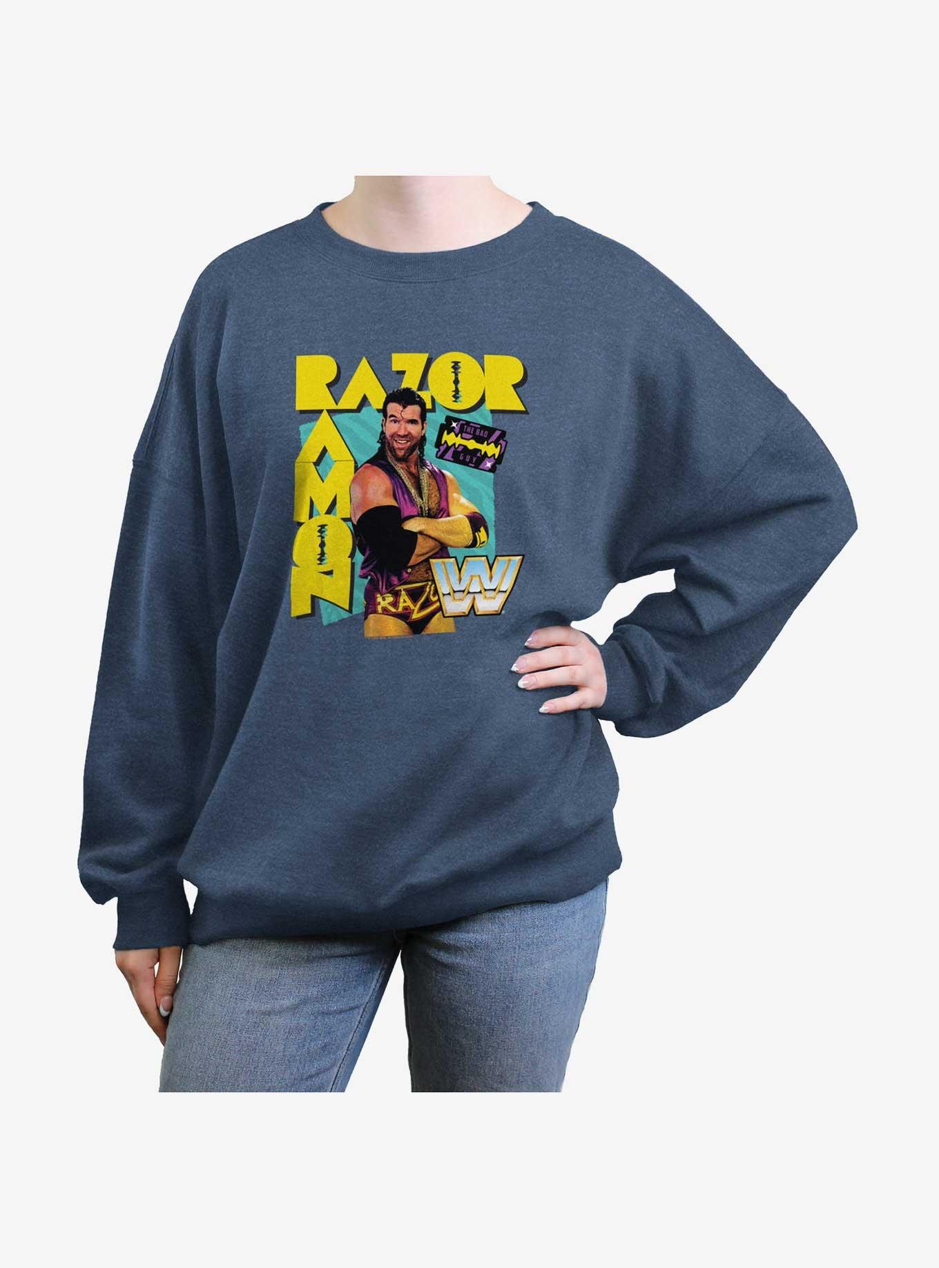 WWE Razor Ramon Hype Womens Oversized Sweatshirt, BLUEHTR, hi-res