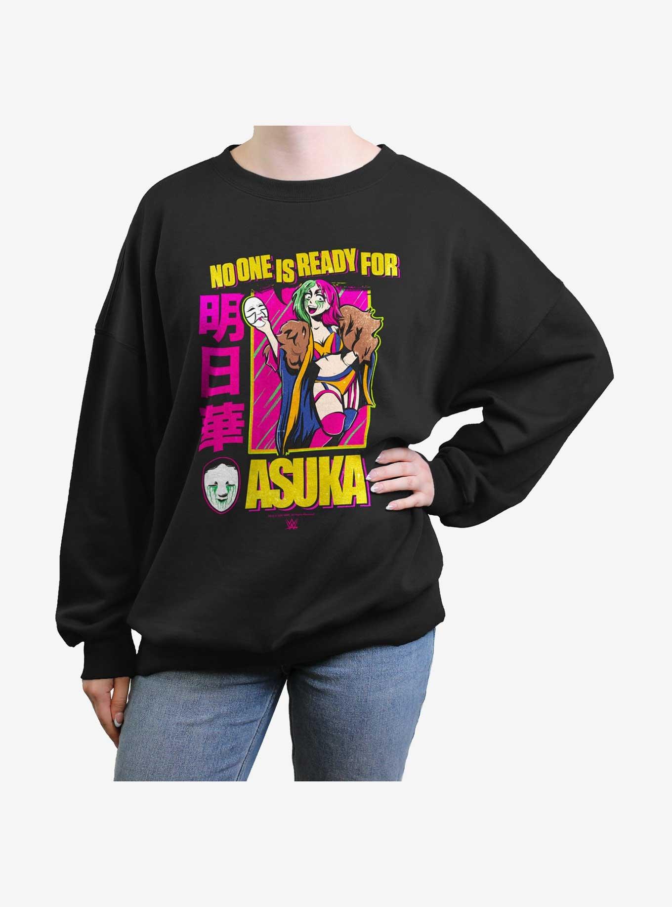 WWE No One Is Ready For Asuka Womens Oversized Sweatshirt, BLACK, hi-res