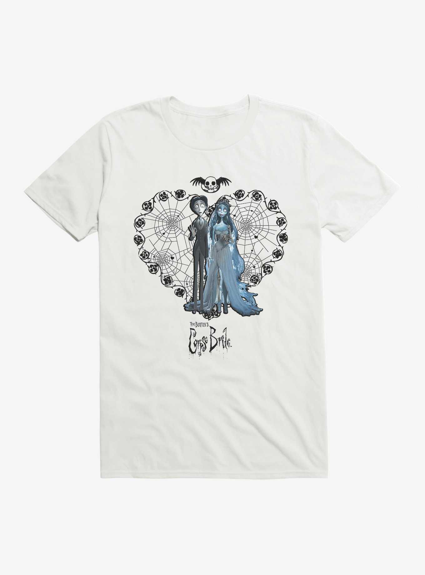 Corpse Bride Spiderweb Heart Portrait T-Shirt, , hi-res