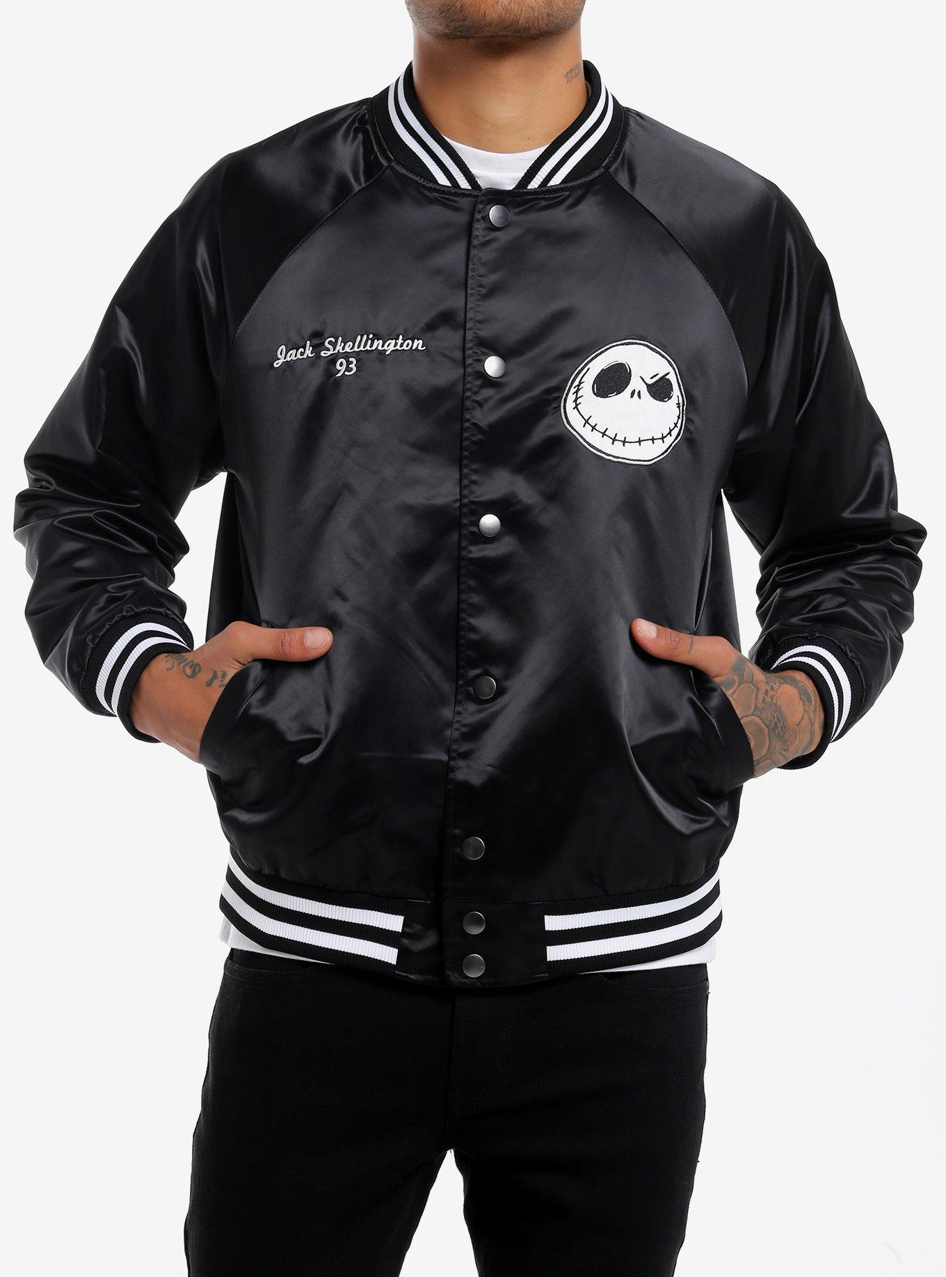 The Nightmare Before Christmas Jack Skellington Satin Baseball Jacket, , hi-res