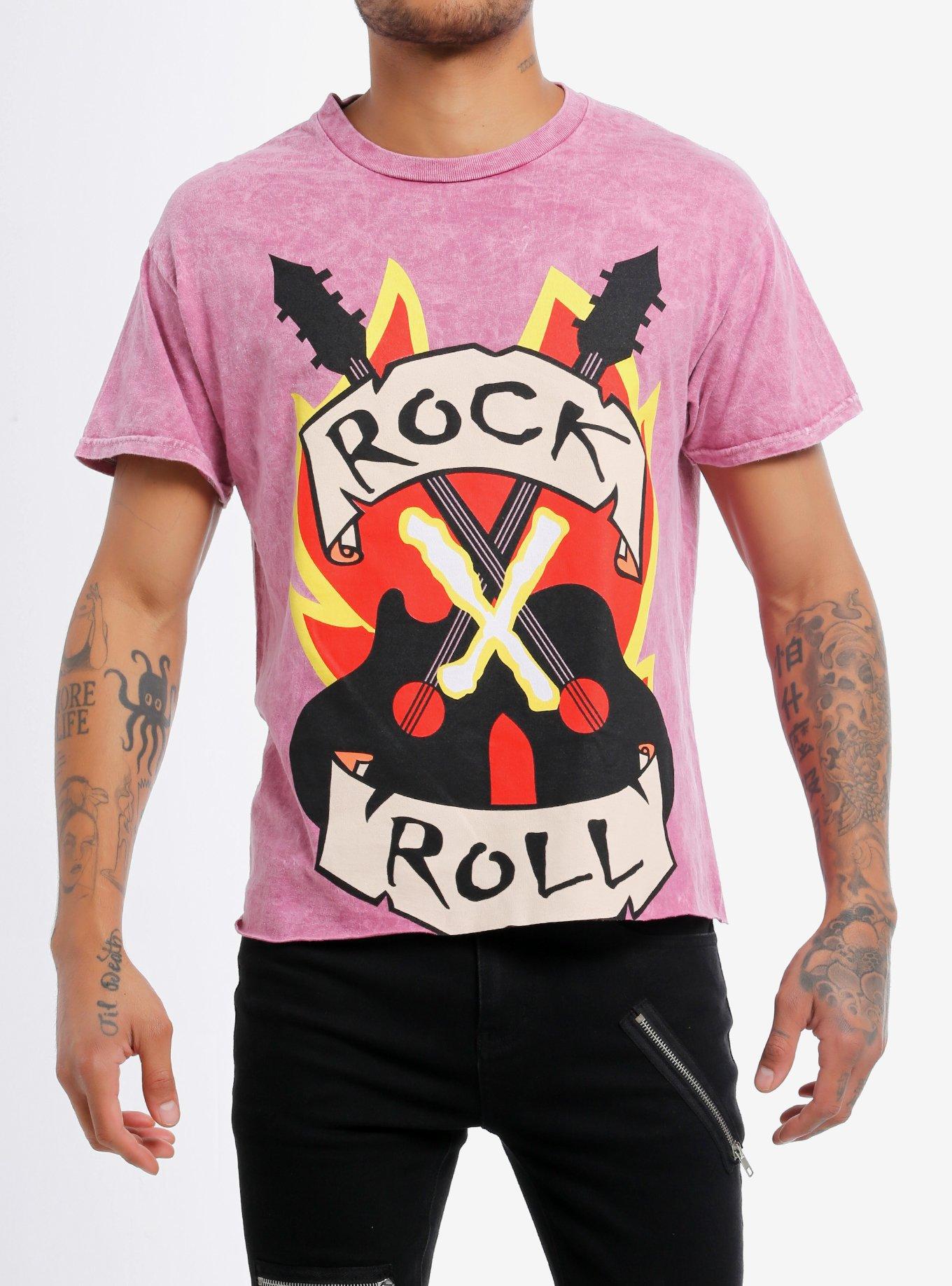 Marvel X-Men '97 Gambit Rock & Roll Crop T-Shirt, PINK, hi-res