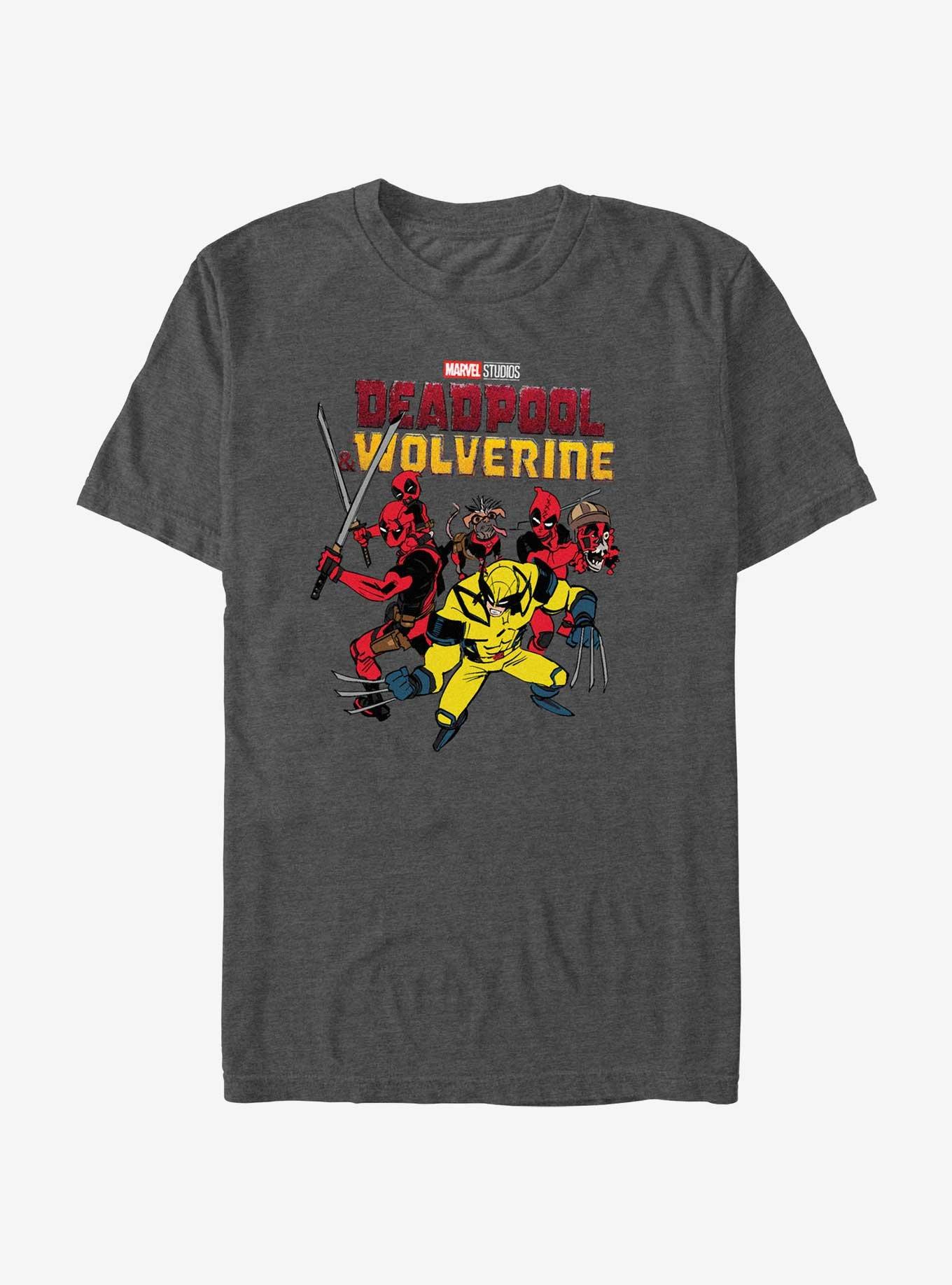 Marvel Deadpool & Wolverine Family Outing T-Shirt, CHAR HTR, hi-res