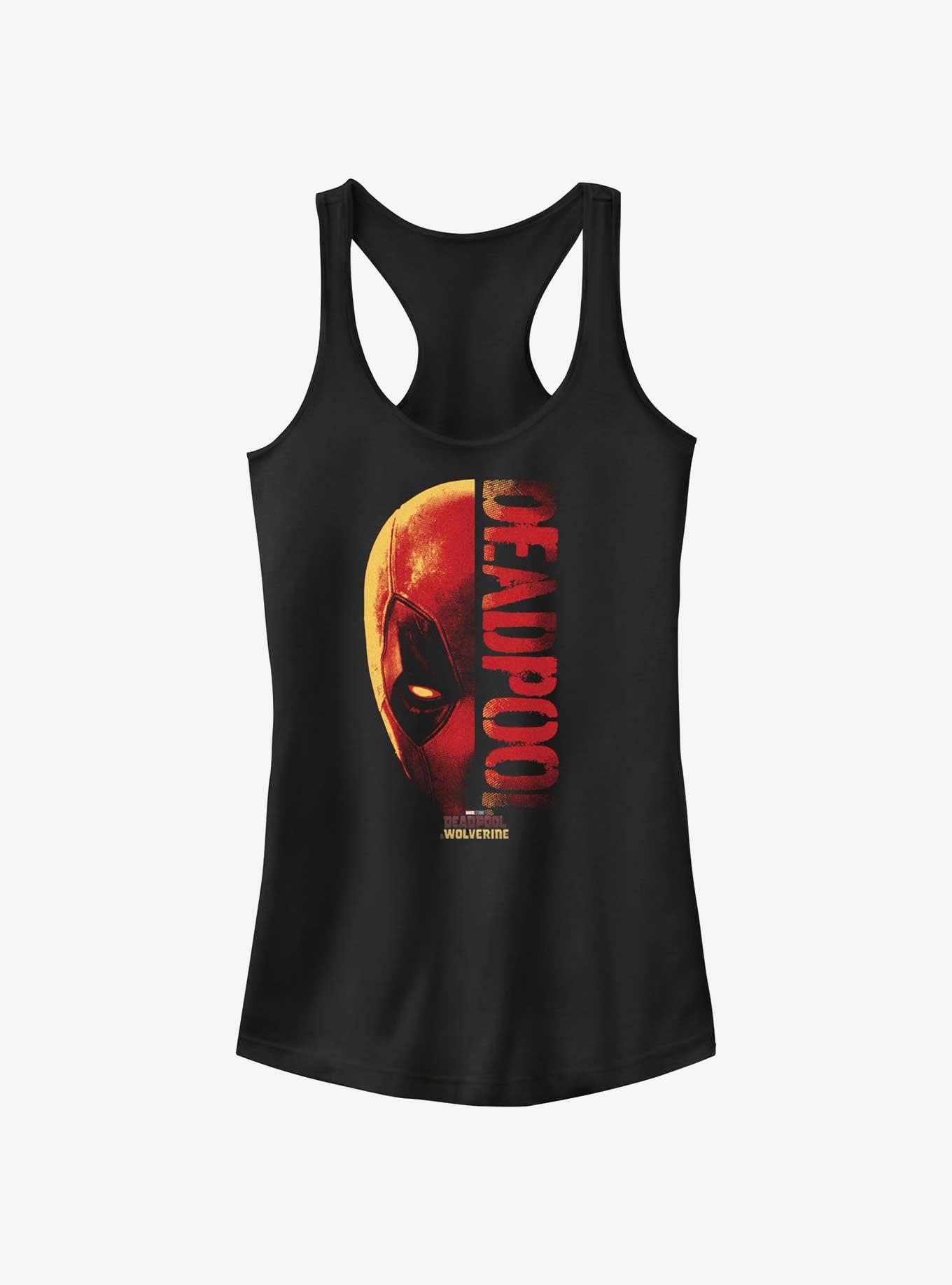 Marvel Deadpool & Wolverine Head Split Deadpool Girls Tank, BLACK, hi-res