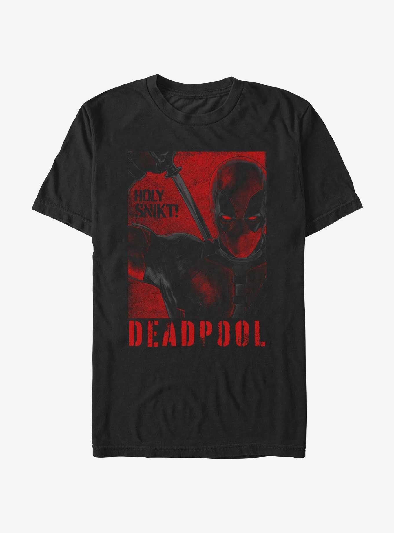 Marvel Deadpool & Wolverine Holy Snikt Deadpool Poster T-Shirt Hot Topic Web Exclusive, BLACK, hi-res