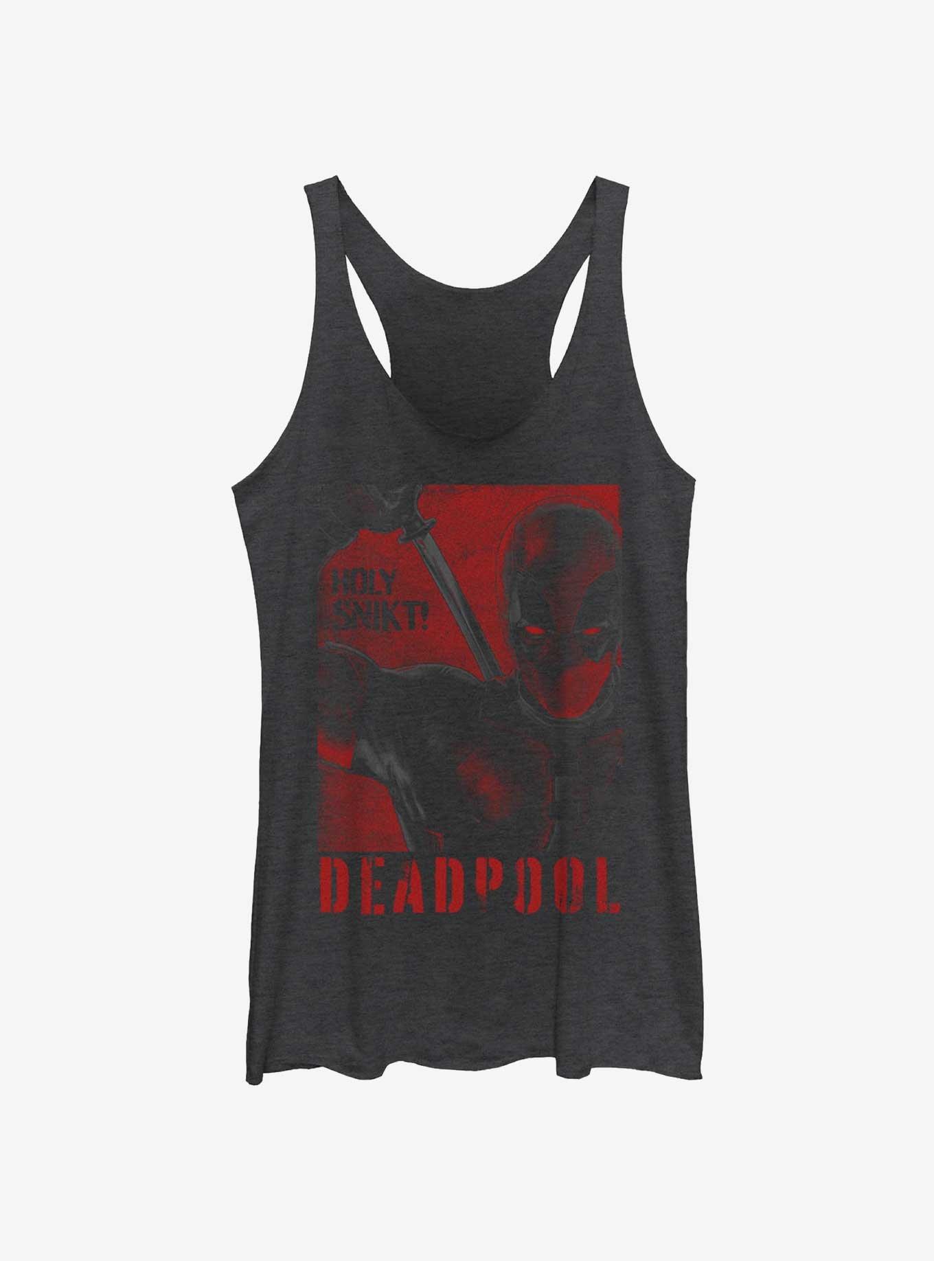 Marvel Deadpool & Wolverine Holy Snikt Deadpool Poster Girls Tank Hot Topic Web Exclusive, BLK HTR, hi-res