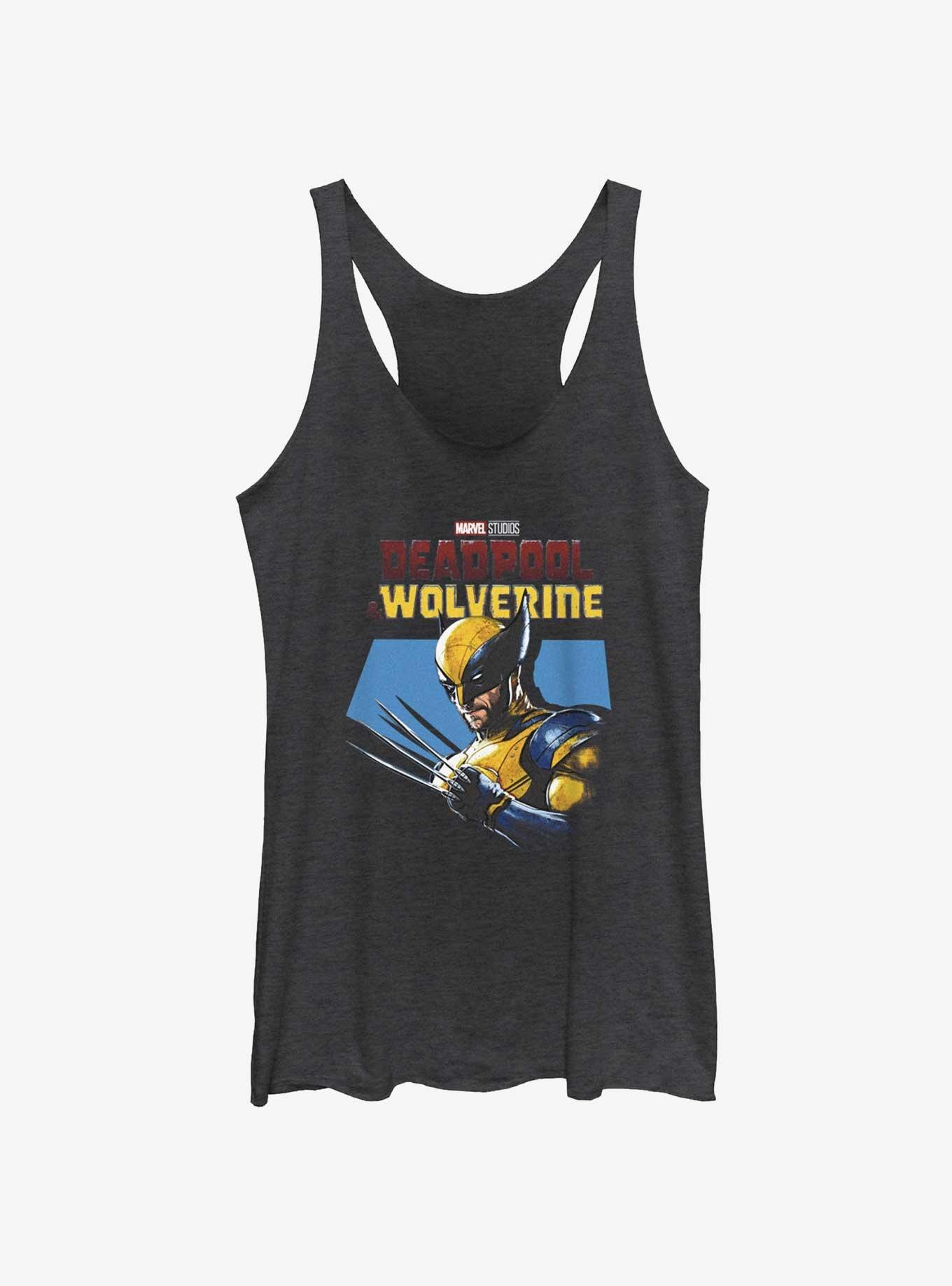 Marvel Deadpool & Wolverine Spotlight Wolverine Girls Tank, BLK HTR, hi-res