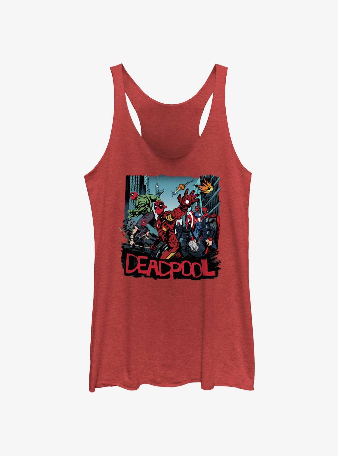 Marvel Deadpool & Wolverine Deadpool Avengers Girls Tank, RED HTR, hi-res