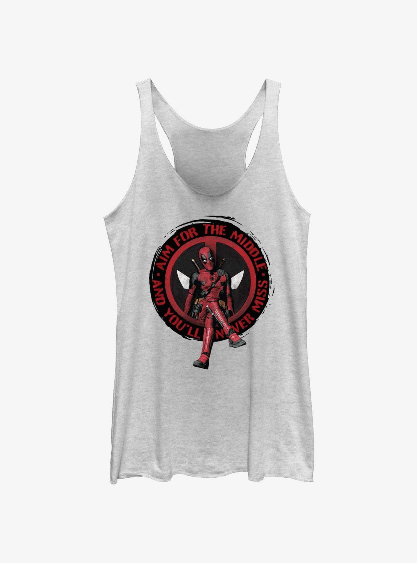 Marvel Deadpool & Wolverine Aim For The Middle Girls Tank, WHITE HTR, hi-res