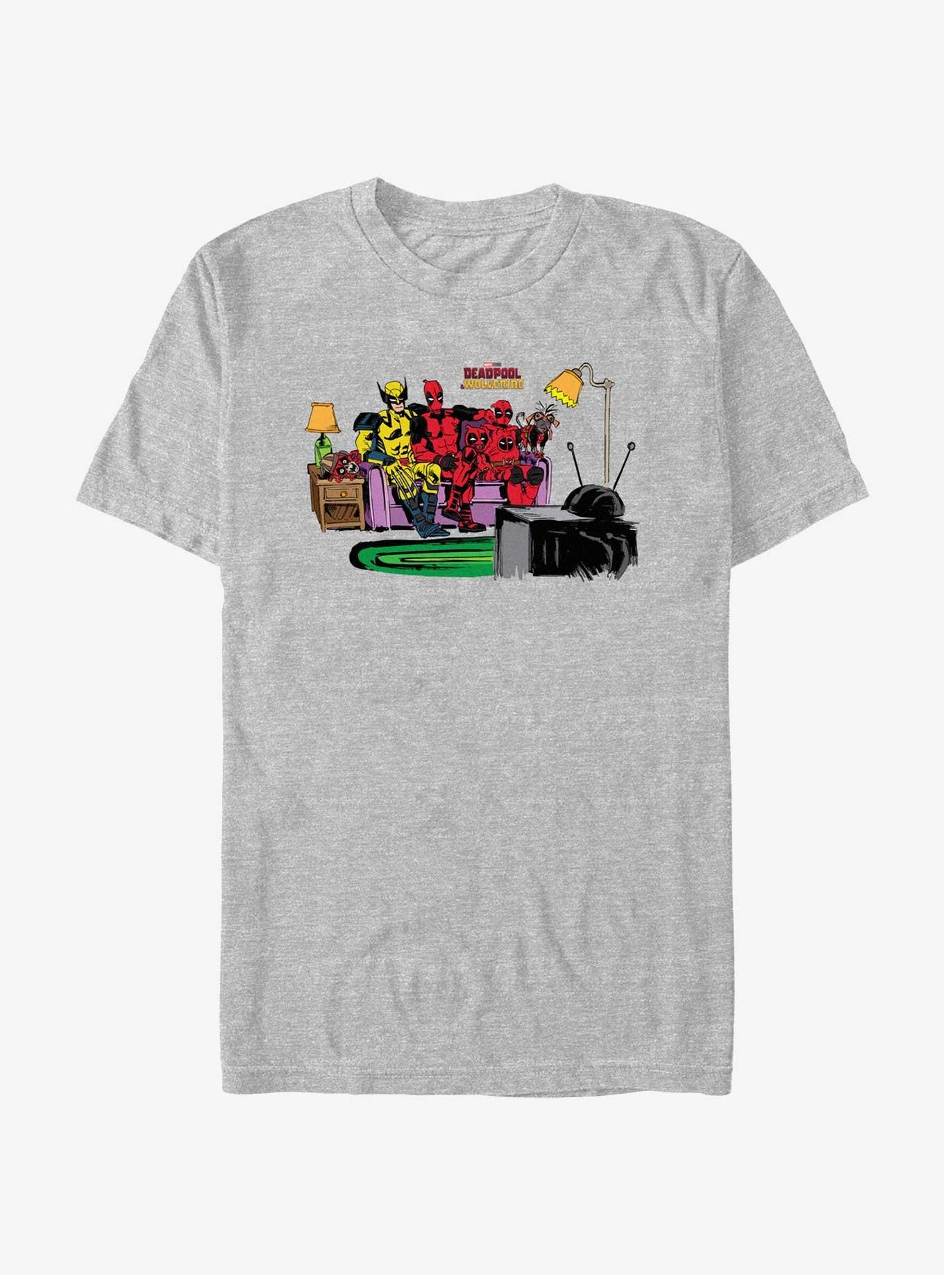 Marvel Deadpool & Wolverine Watching TV T-Shirt, , hi-res