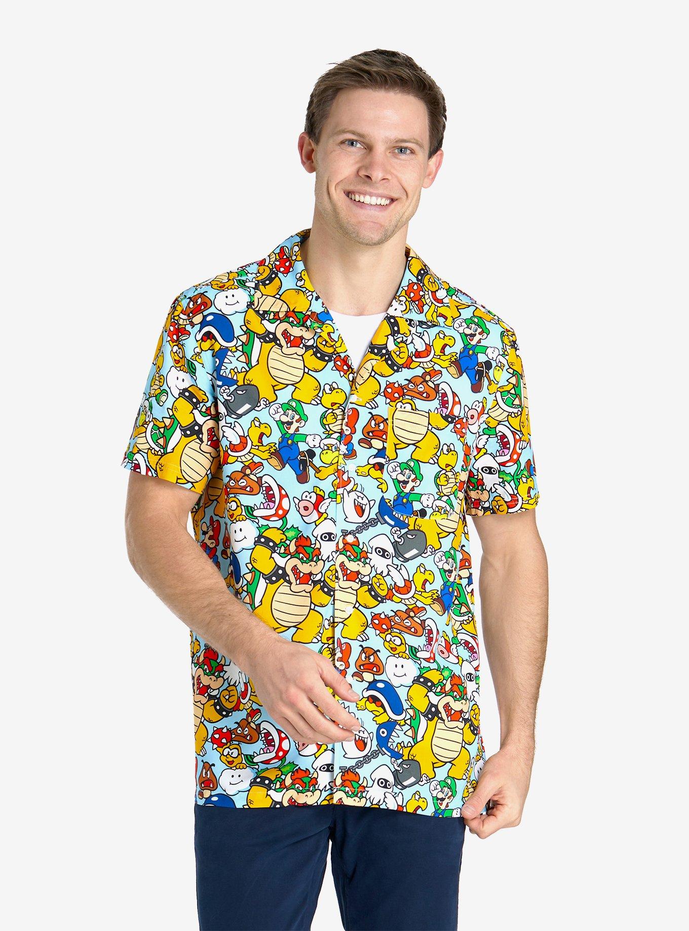 Super Mario Bros. Bowsers Kingdom Button-Up Shirt, MULTI, hi-res