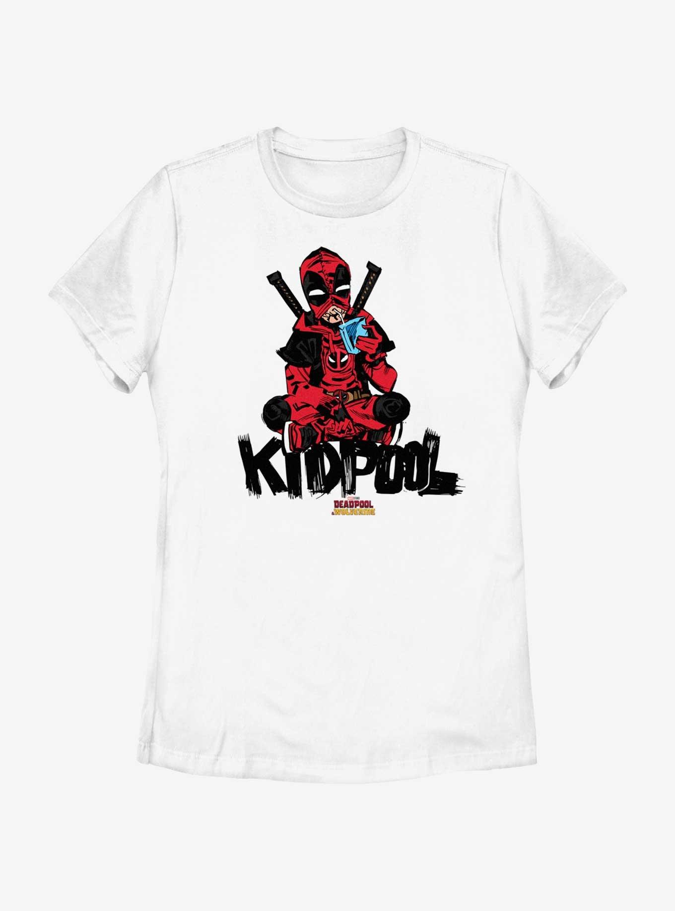 Marvel Deadpool & Wolverine Kidpool Sitting Womens T-Shirt, WHITE, hi-res