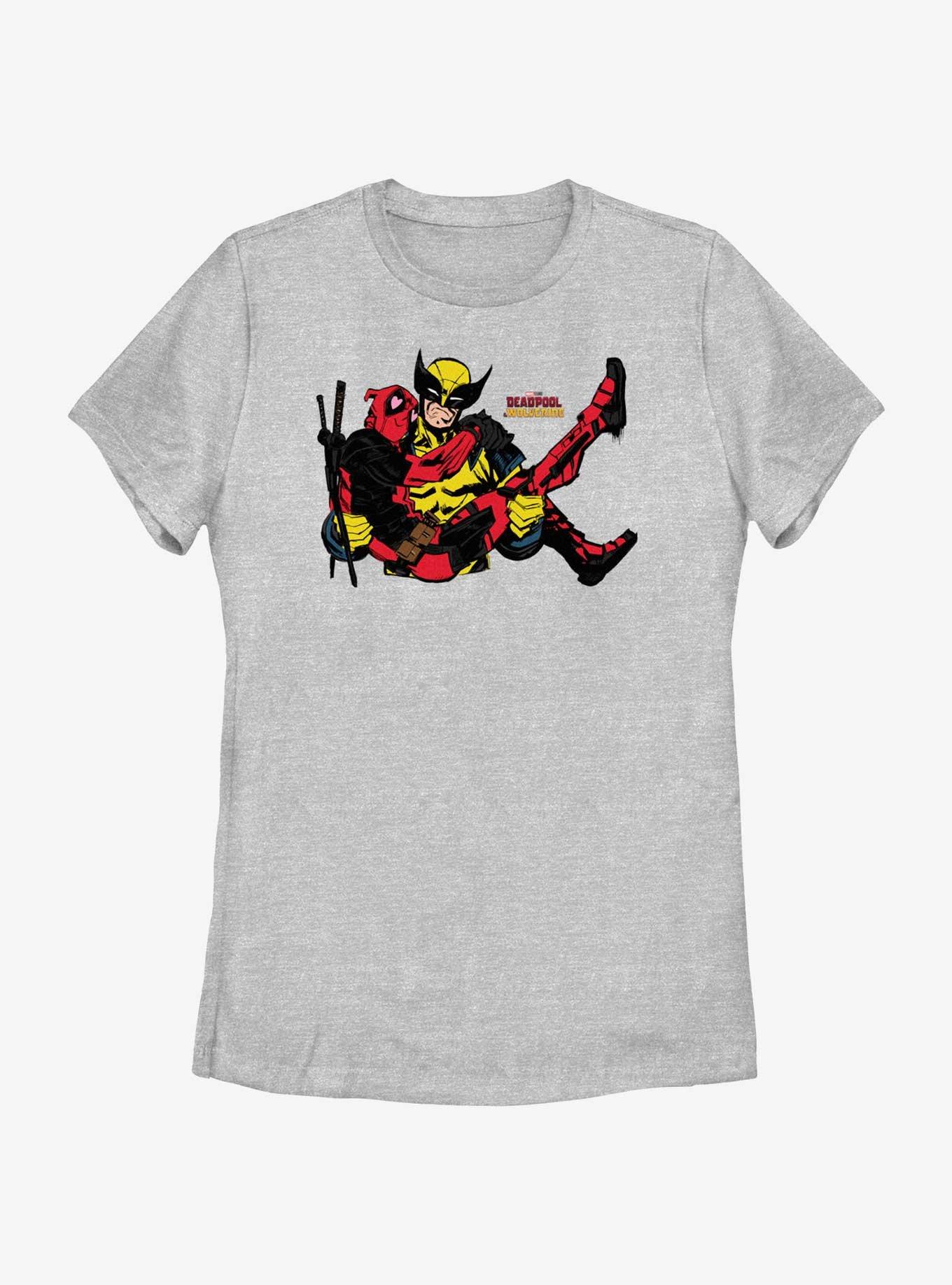 Marvel Deadpool & Wolverine Damsel Deadpool Womens T-Shirt, ATH HTR, hi-res