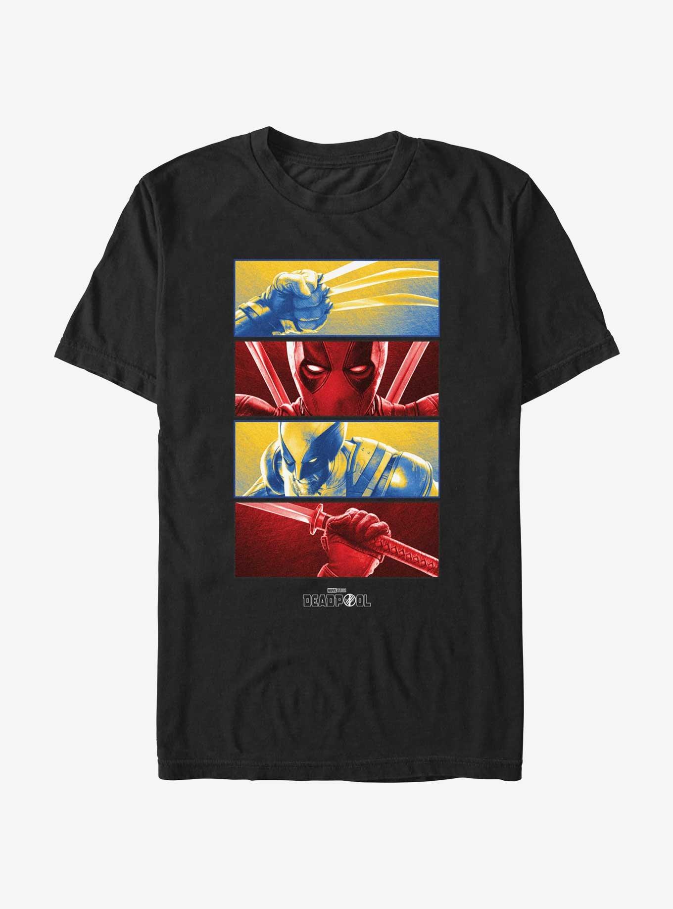 Marvel Deadpool & Wolverine Battle Sequence Panels T-Shirt, , hi-res