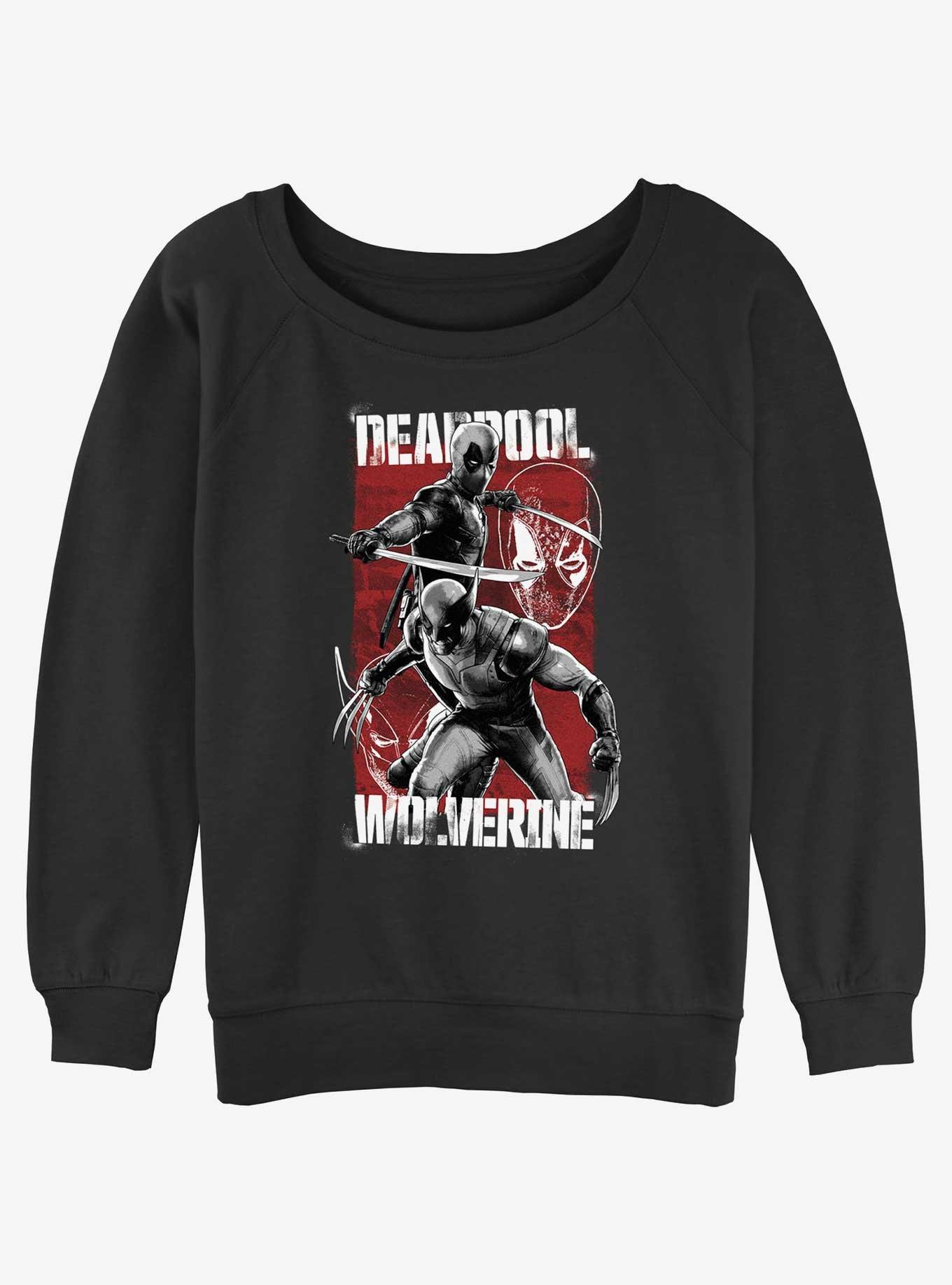 Marvel Deadpool & Wolverine Hero Portrait Womens Slouchy Sweatshirt, , hi-res