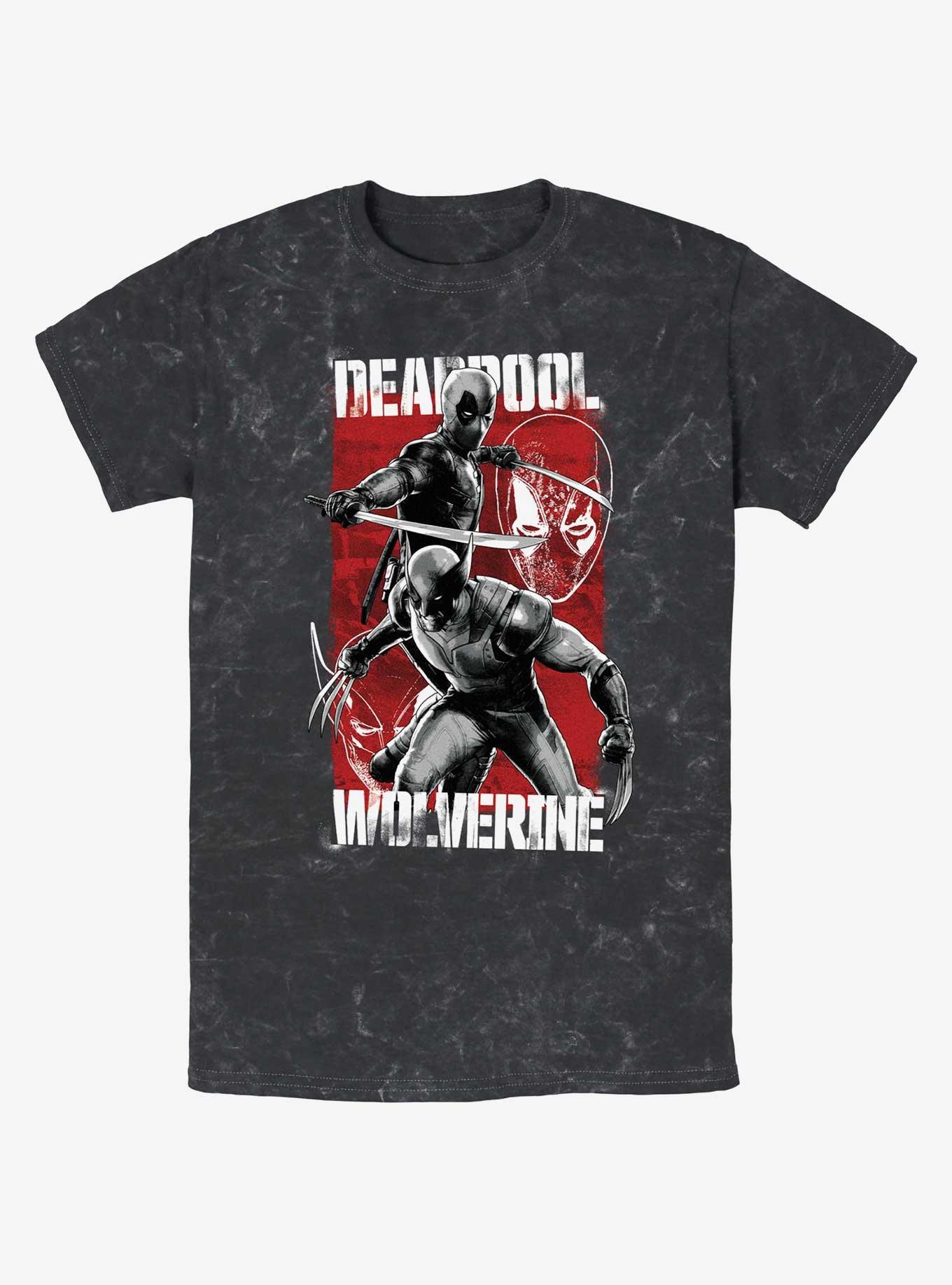 Marvel Deadpool & Wolverine Hero Portrait Mineral Wash T-Shirt, , hi-res